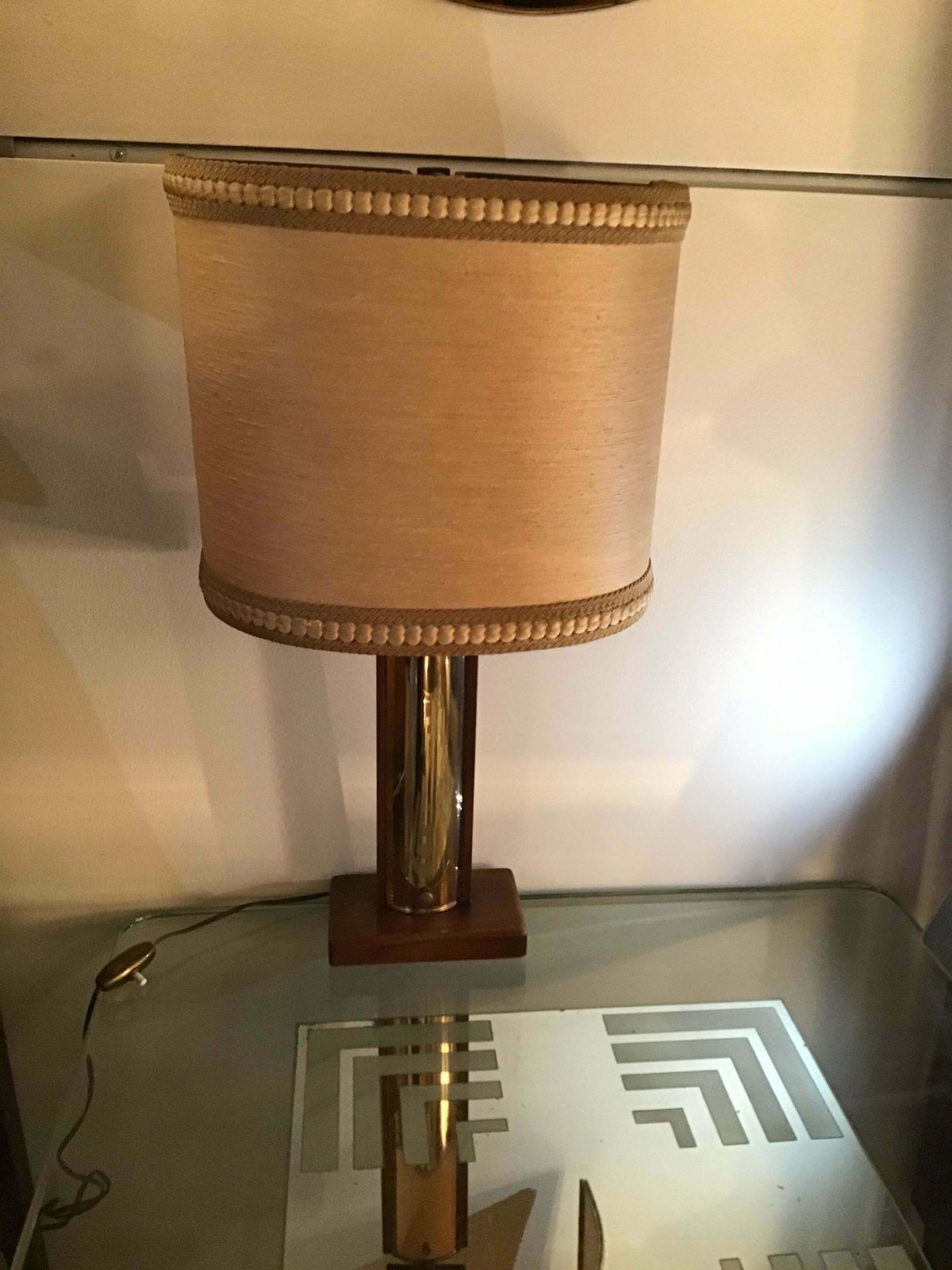 photo furniture Fontana Arte “Pietro Chiesa “ Table Lamp Coloured Convex Mirrored Glass Brass It