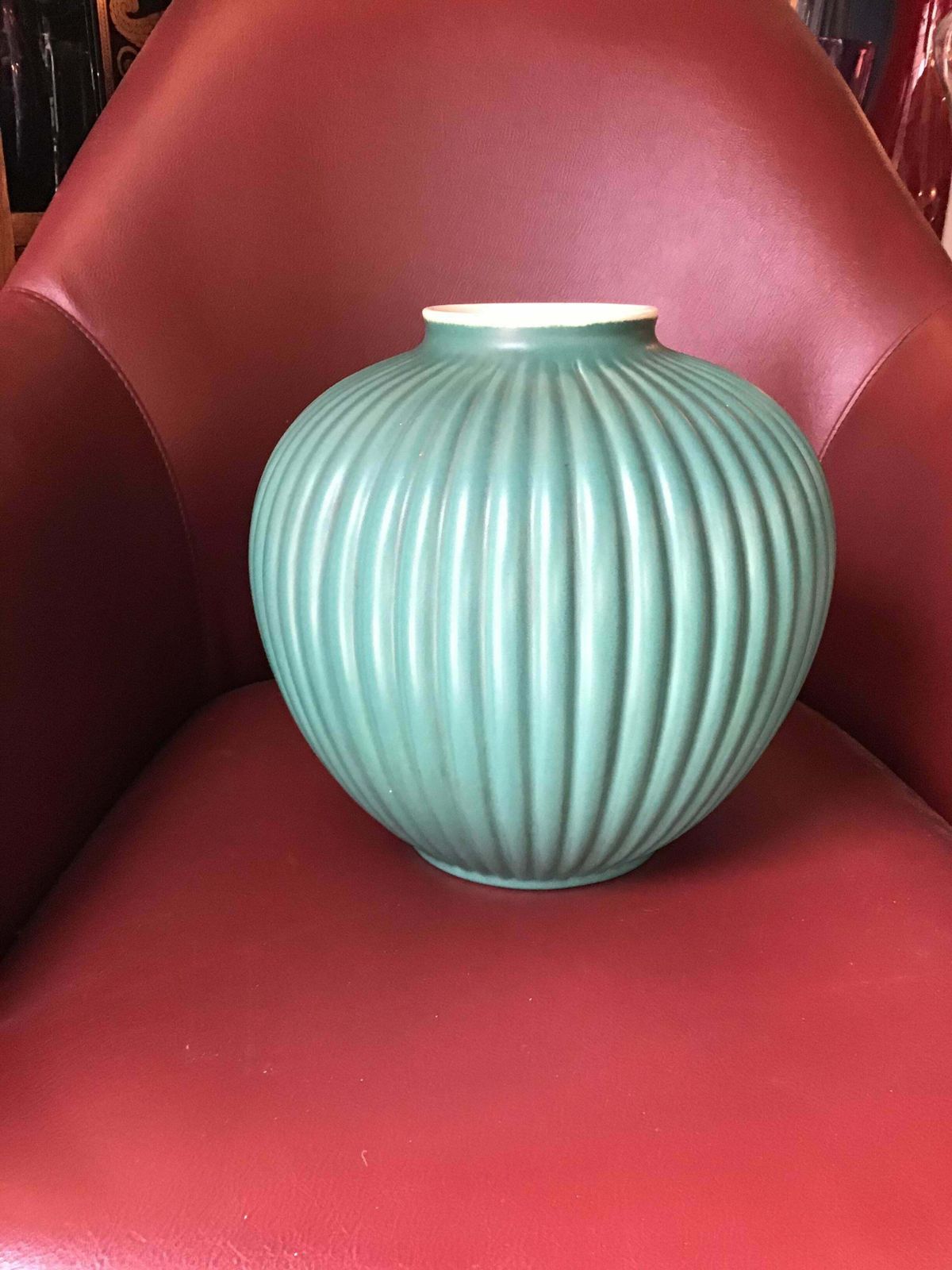 Richard Ginori Giovanni Gariboldi Vase Green Ceramic 1950 Italy photo buy