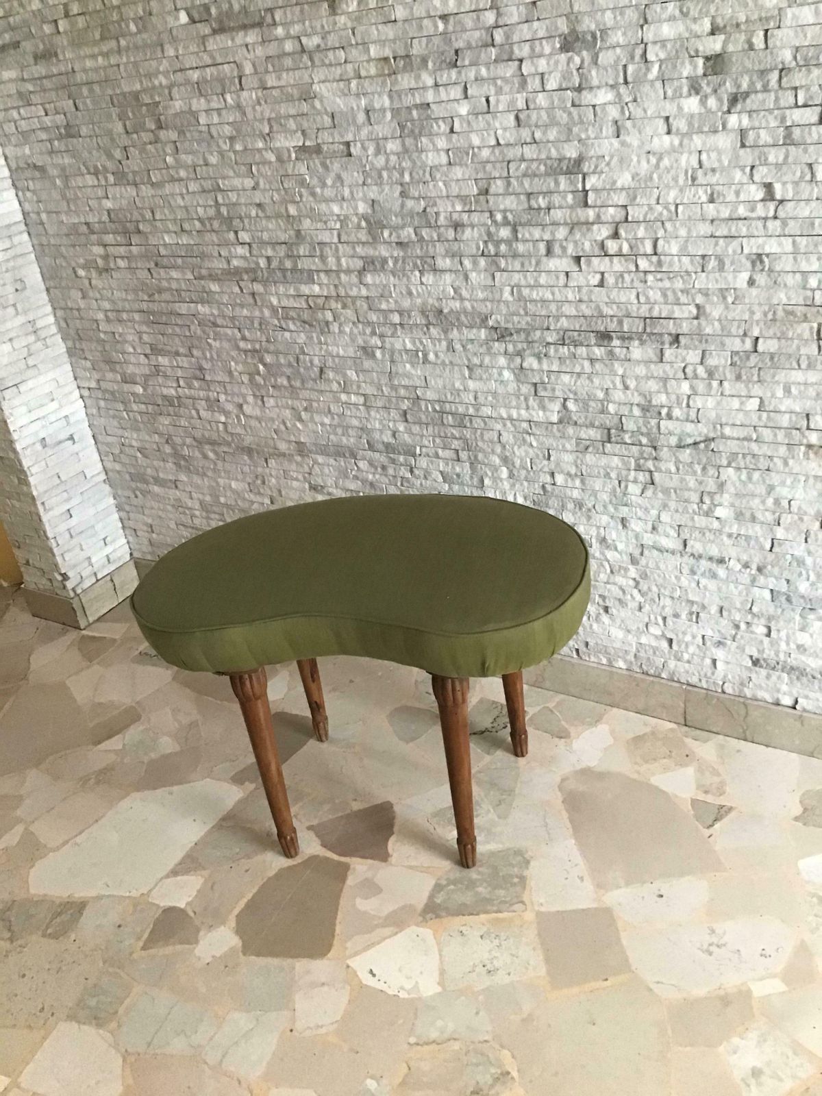 photo vinterior Osvaldo Borsani Upholstered Bench Or Stool Wood 1940 Italy