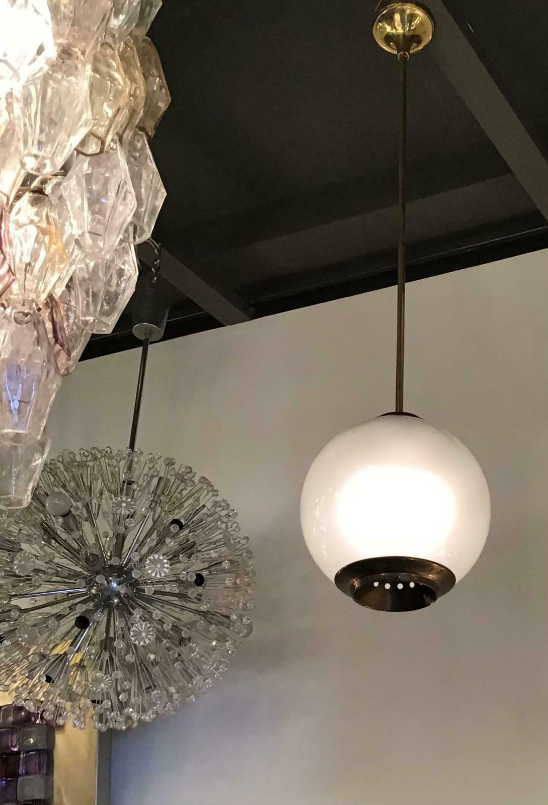 Azucena Luigi Caccia Dominioni Chandelier Brass Glass 1950 Italy photo buy