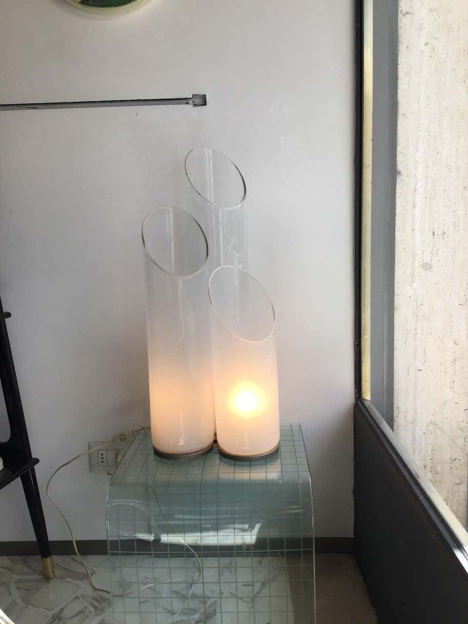 Carlo Nason “Mazzega”Table Lamp Metal Crome Murano Glass, 1970, Italy photo Lighting