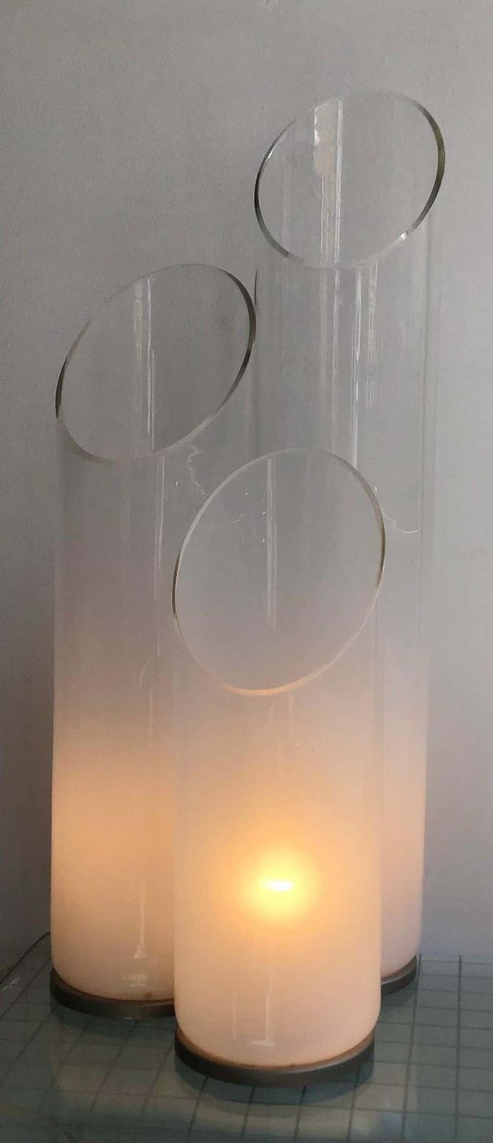 3164.0 Carlo Nason “Mazzega”Table Lamp Metal Crome Murano Glass, 1970, Italy photo
