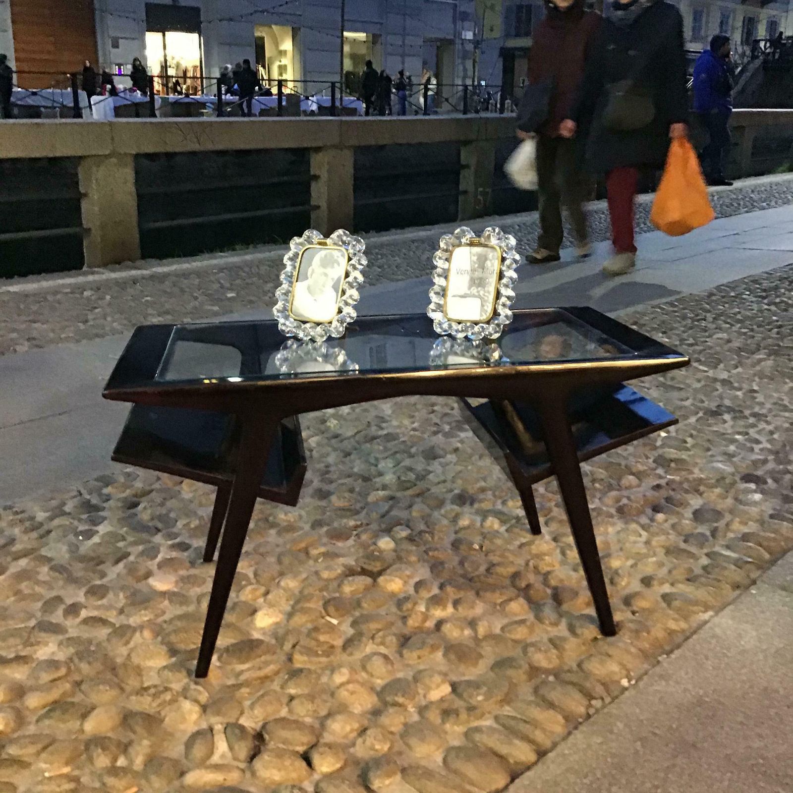 Furniture Gio Ponti Coffee Table Wood Glass 1950 Italy photo