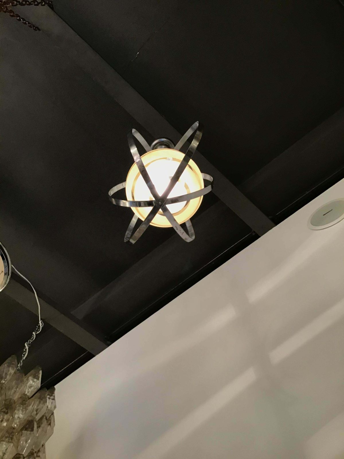 photo for sale Venini Chandelier Glass Metal Crome, 1940, Italy