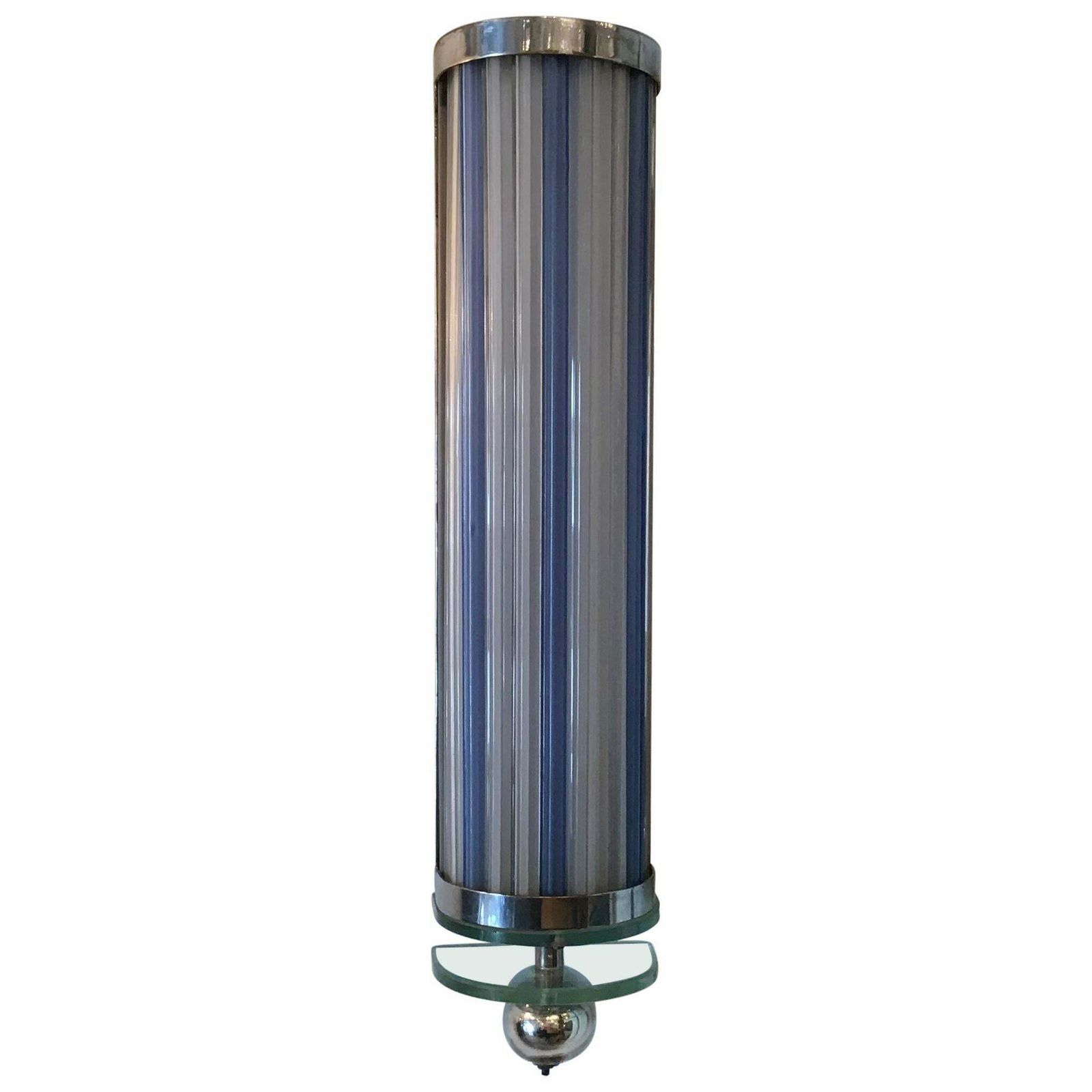 Venini Sconce 1940 Murano Glass Metal Crome Italy