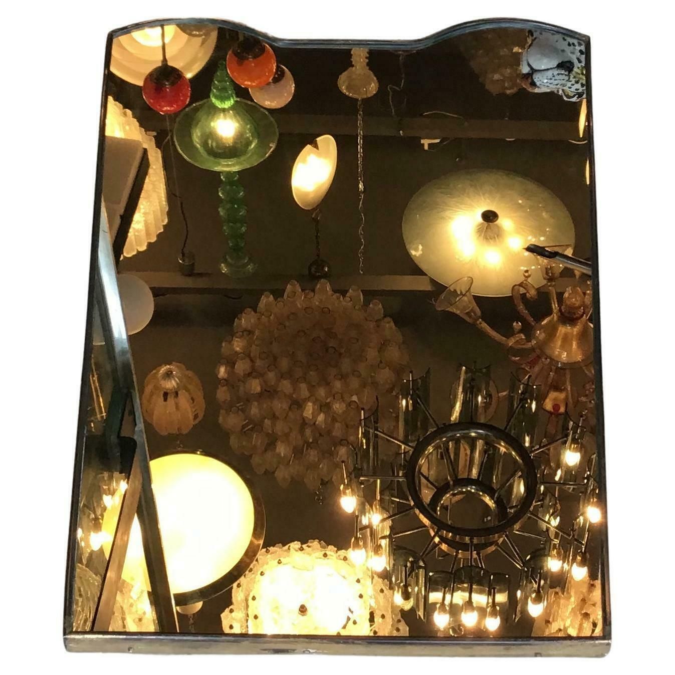 Gio Ponti Fontana Arte Mirror Brass Wood Glass 1950 Italy photo for sale