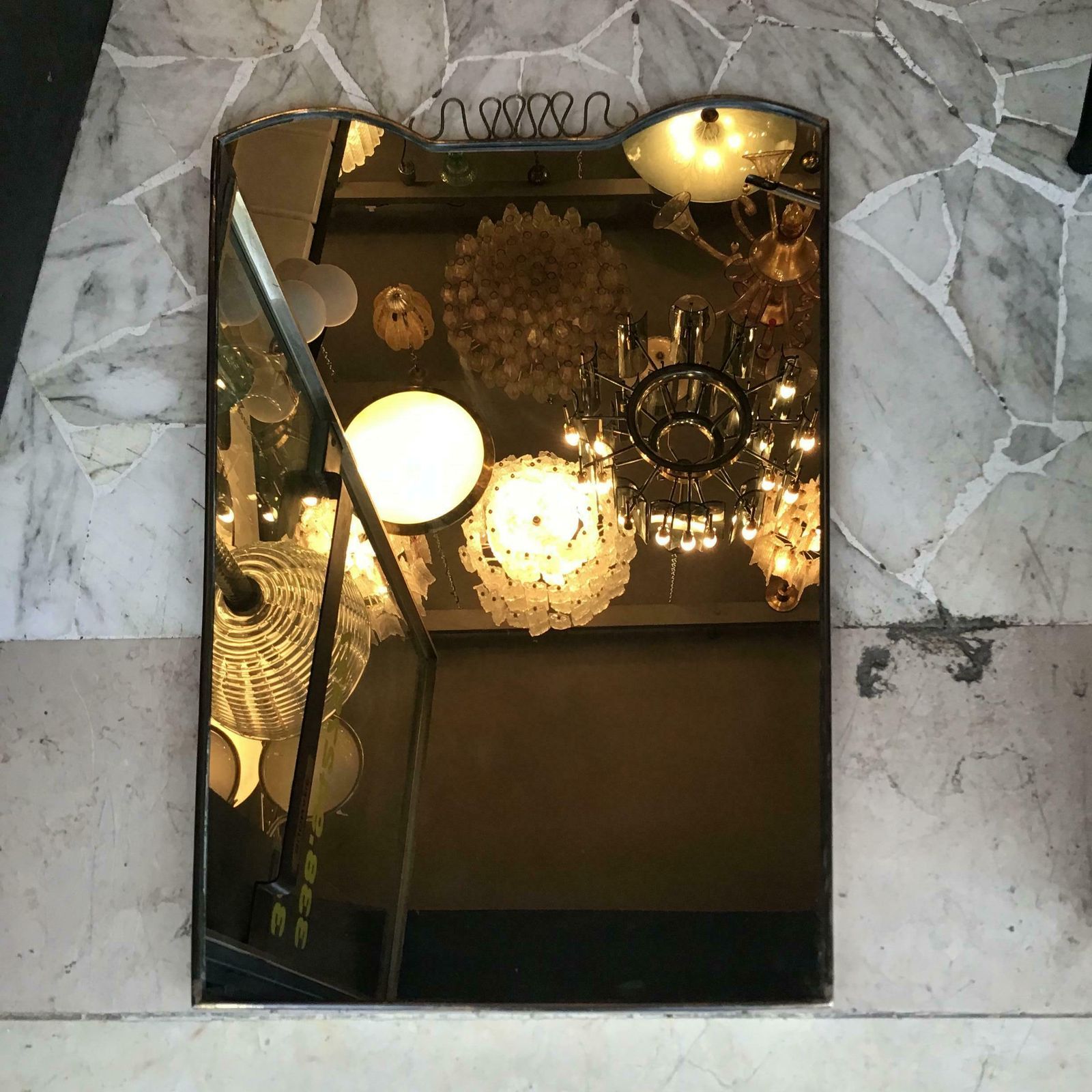 Gio Ponti Fontana Arte Mirror Brass Wood Glass 1950 Italy photo 4972.0