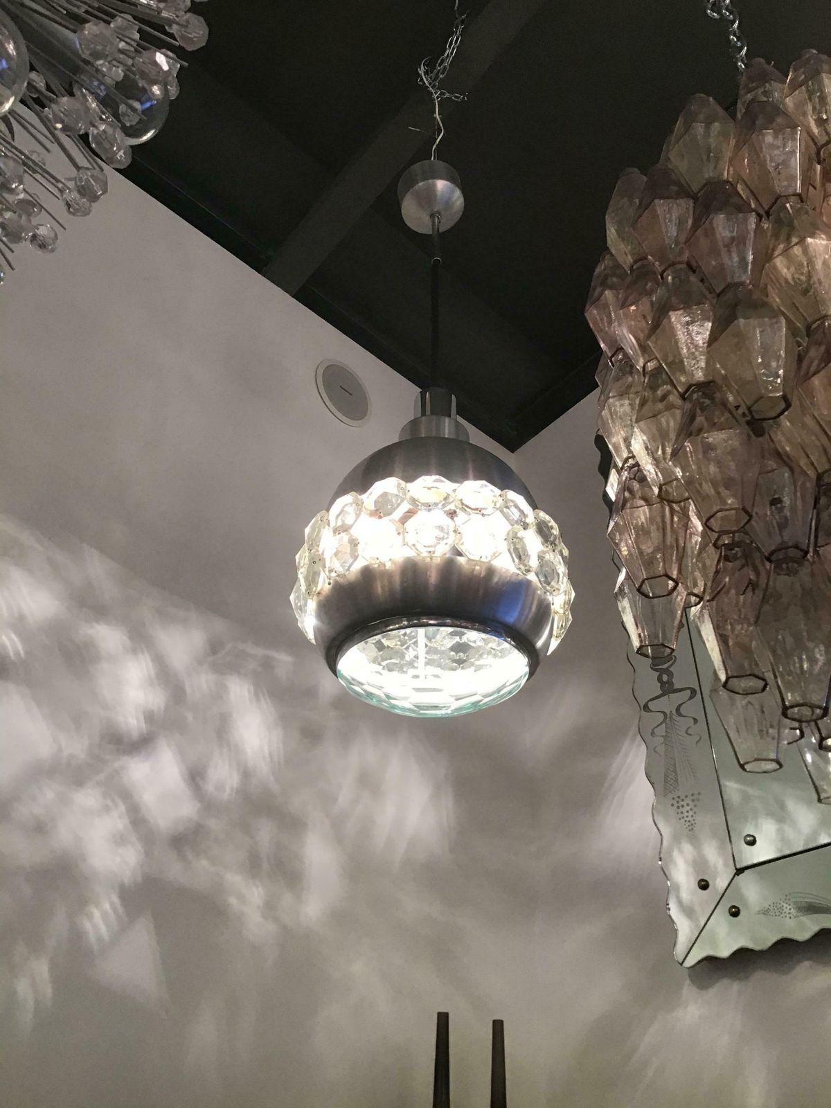 Cristal Art Chandelier Glass Metal 1955 Italy photo 2261.0