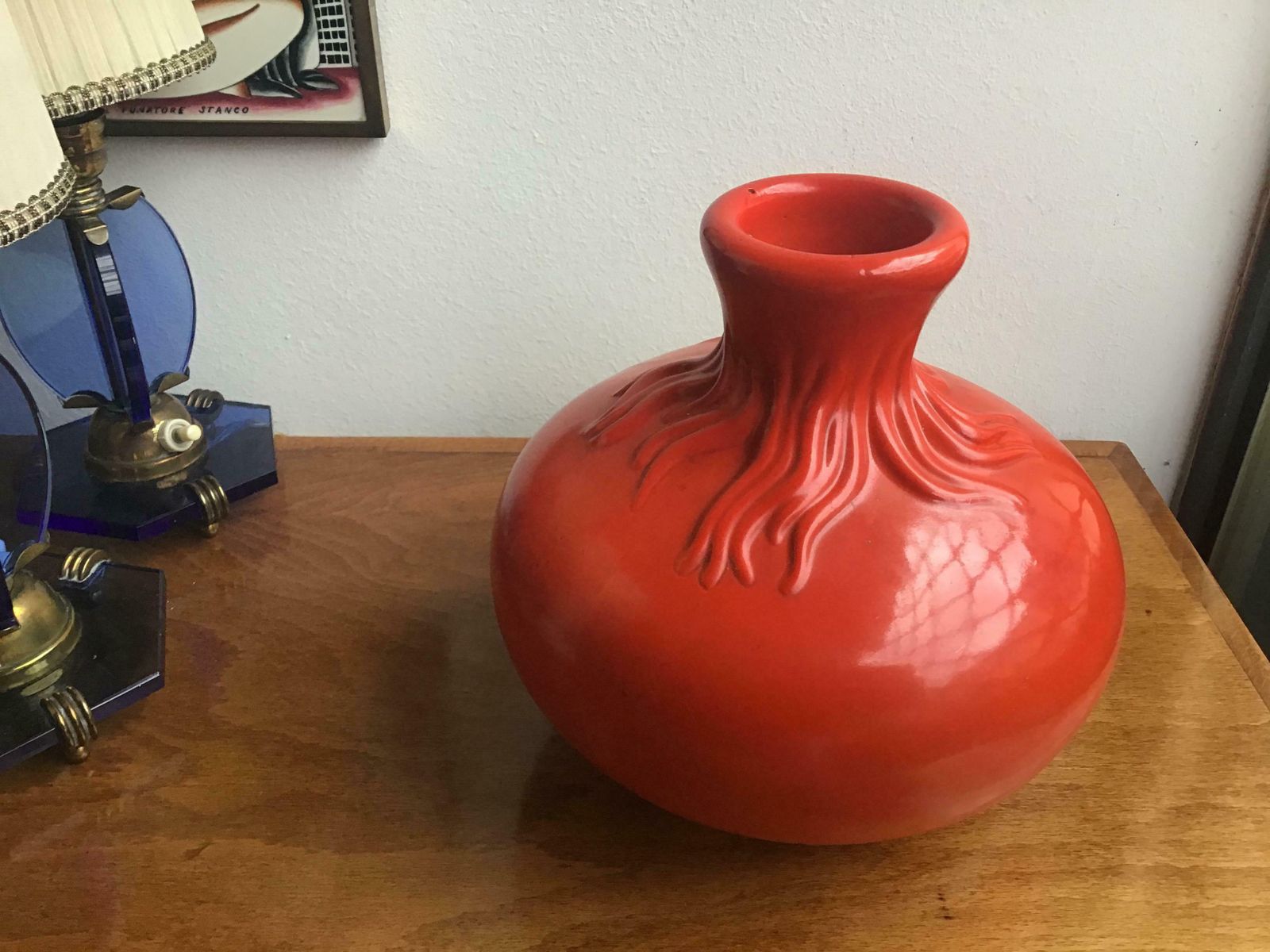 Richard Ginori Giovanni Gariboldi Red Ceramic, 1950, Italy photo for sale
