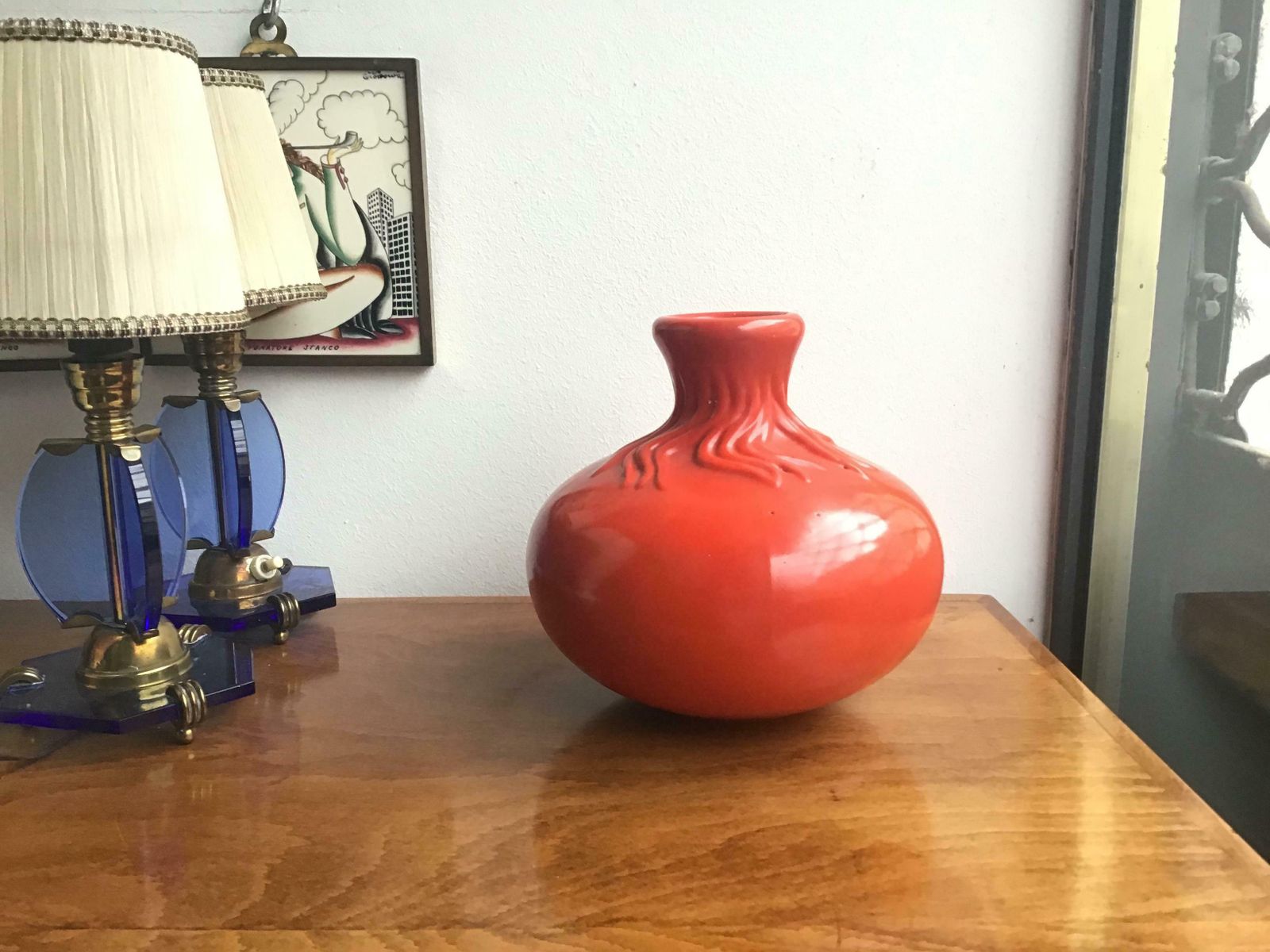 Richard Ginori Giovanni Gariboldi Red Ceramic, 1950, Italy photo buy