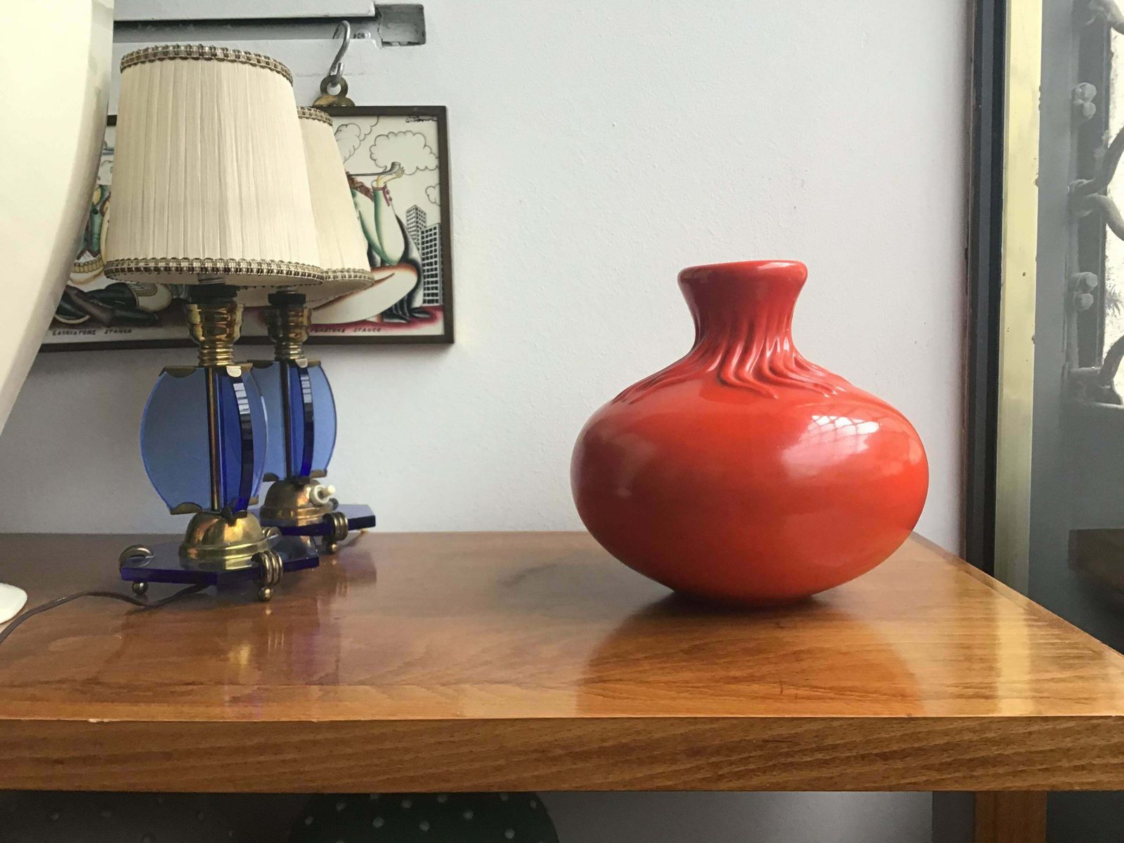 Richard Ginori Giovanni Gariboldi Red Ceramic, 1950, Italy photo vintage