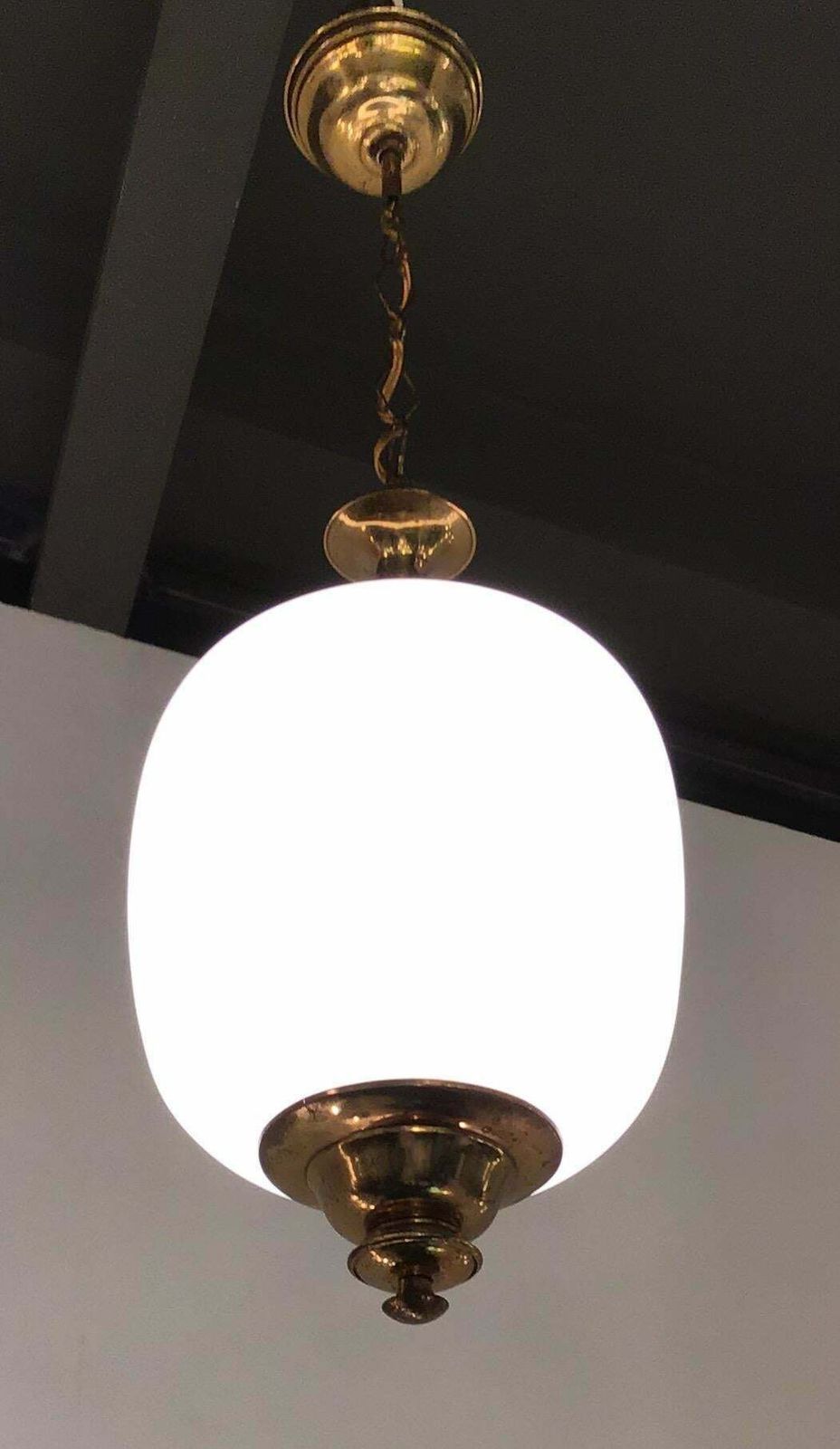 Chandelier White Opaline Glass Italy Style Of Stilnovo Circa 1950 photo 1989.0