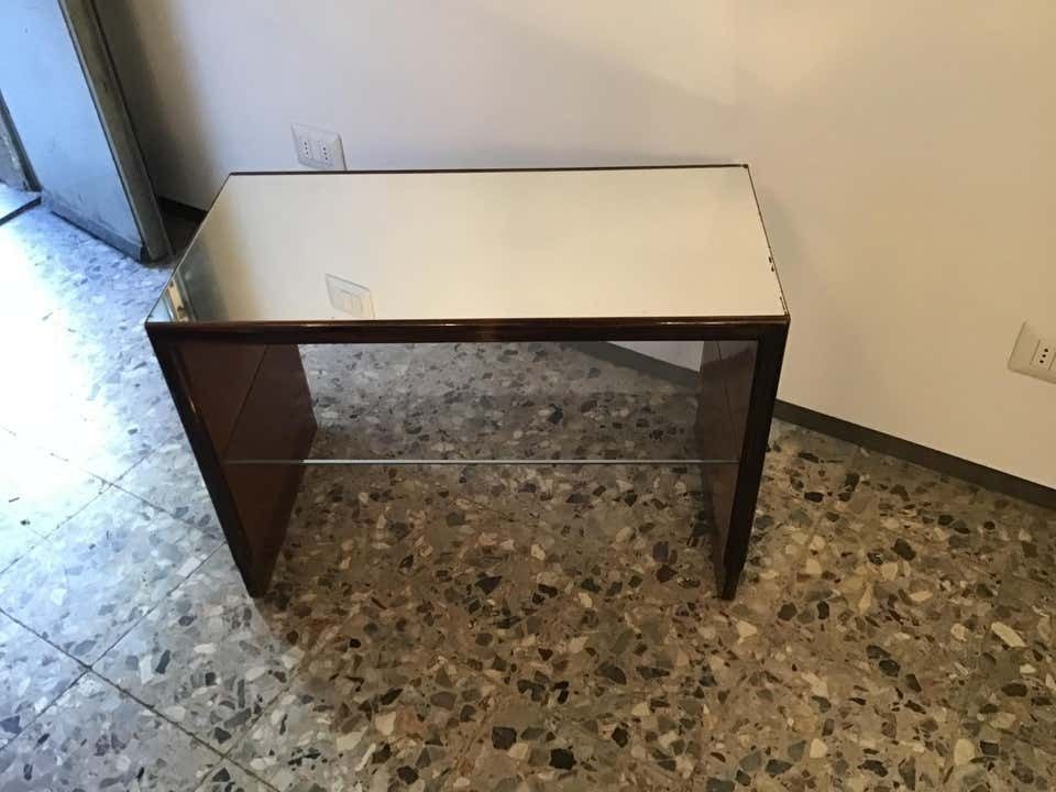 Osvaldo Borsani Mirrored Glass Table And Walnut Wood, 1940 photo furniture