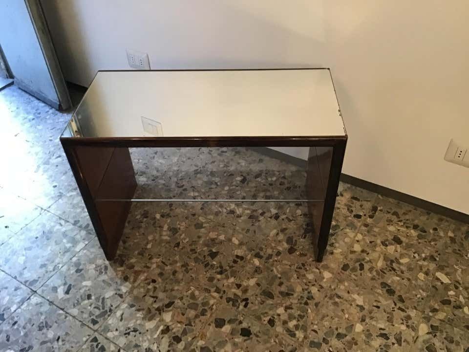 Osvaldo Borsani Mirrored Glass Table And Walnut Wood, 1940 photo buy