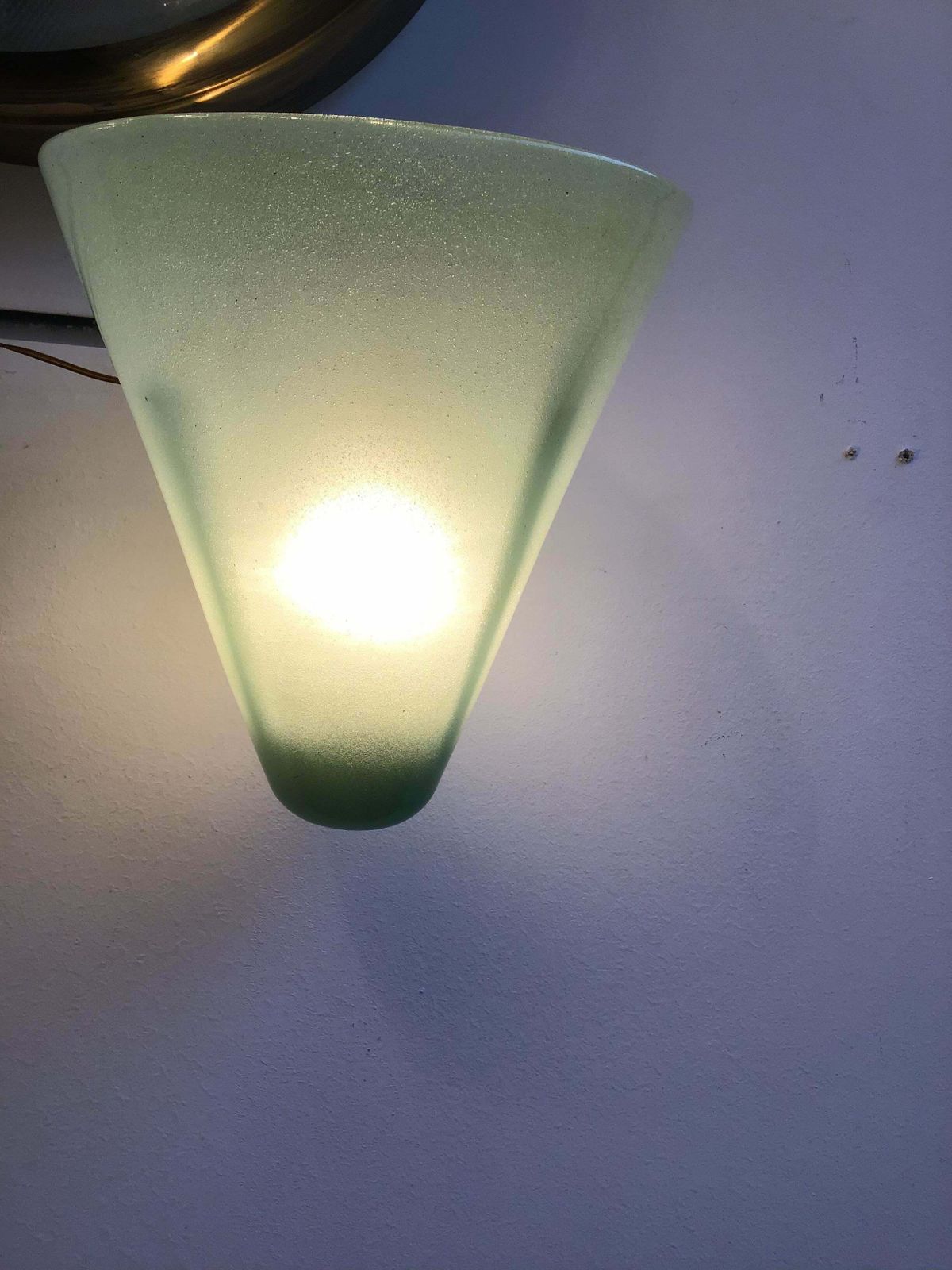 photo furniture Venini Carlo Scarpa Sconce Murano Glass Copper Plated Brass, 1930, Italy