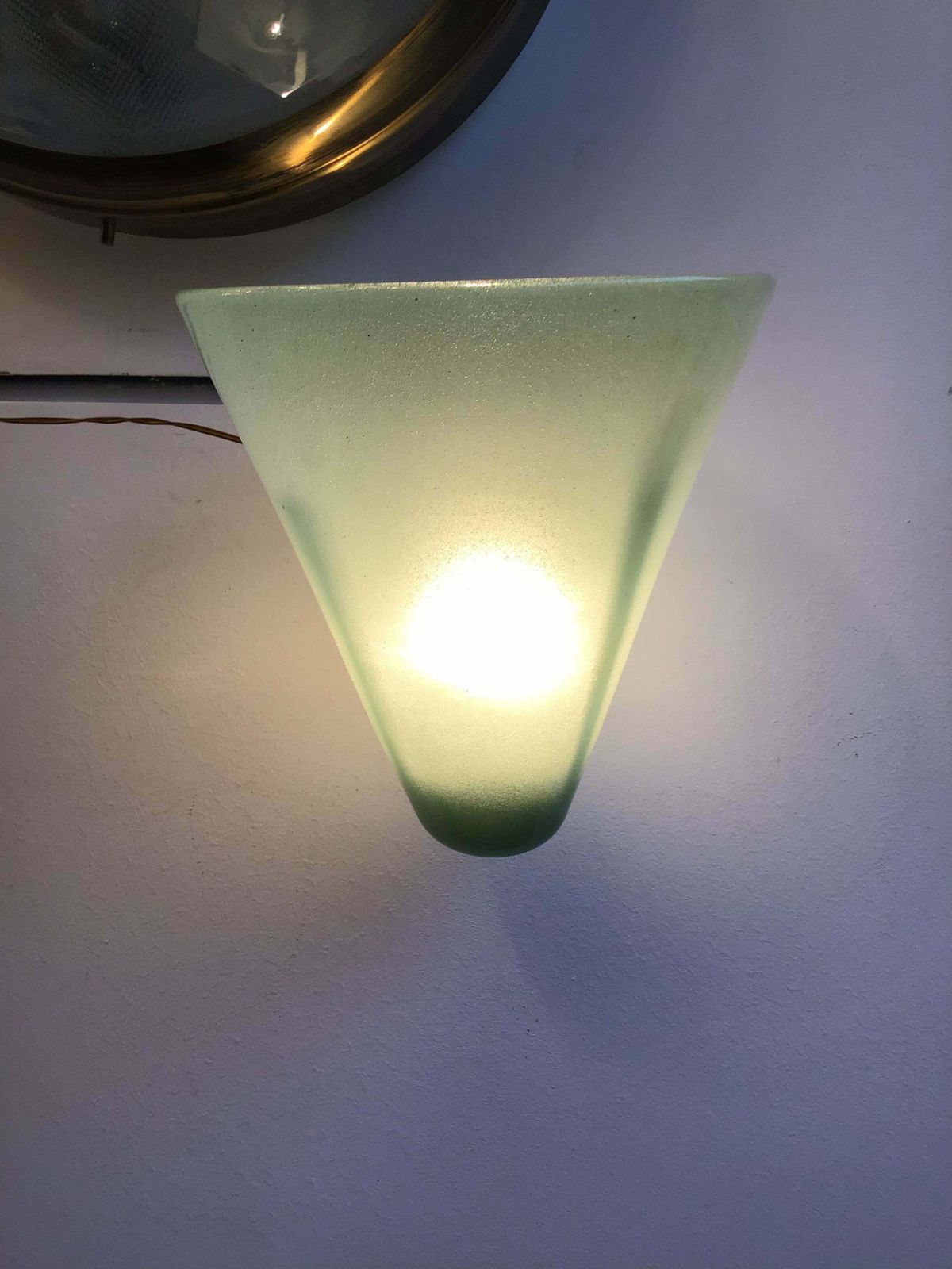 photo buy Venini Carlo Scarpa Sconce Murano Glass Copper Plated Brass, 1930, Italy