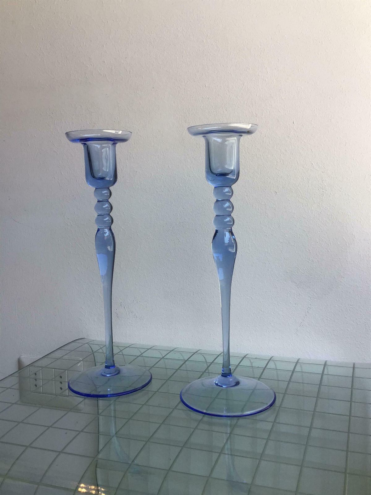 Seguso Candle Holder Blu Murano Glass, 1950, Italy photo furniture