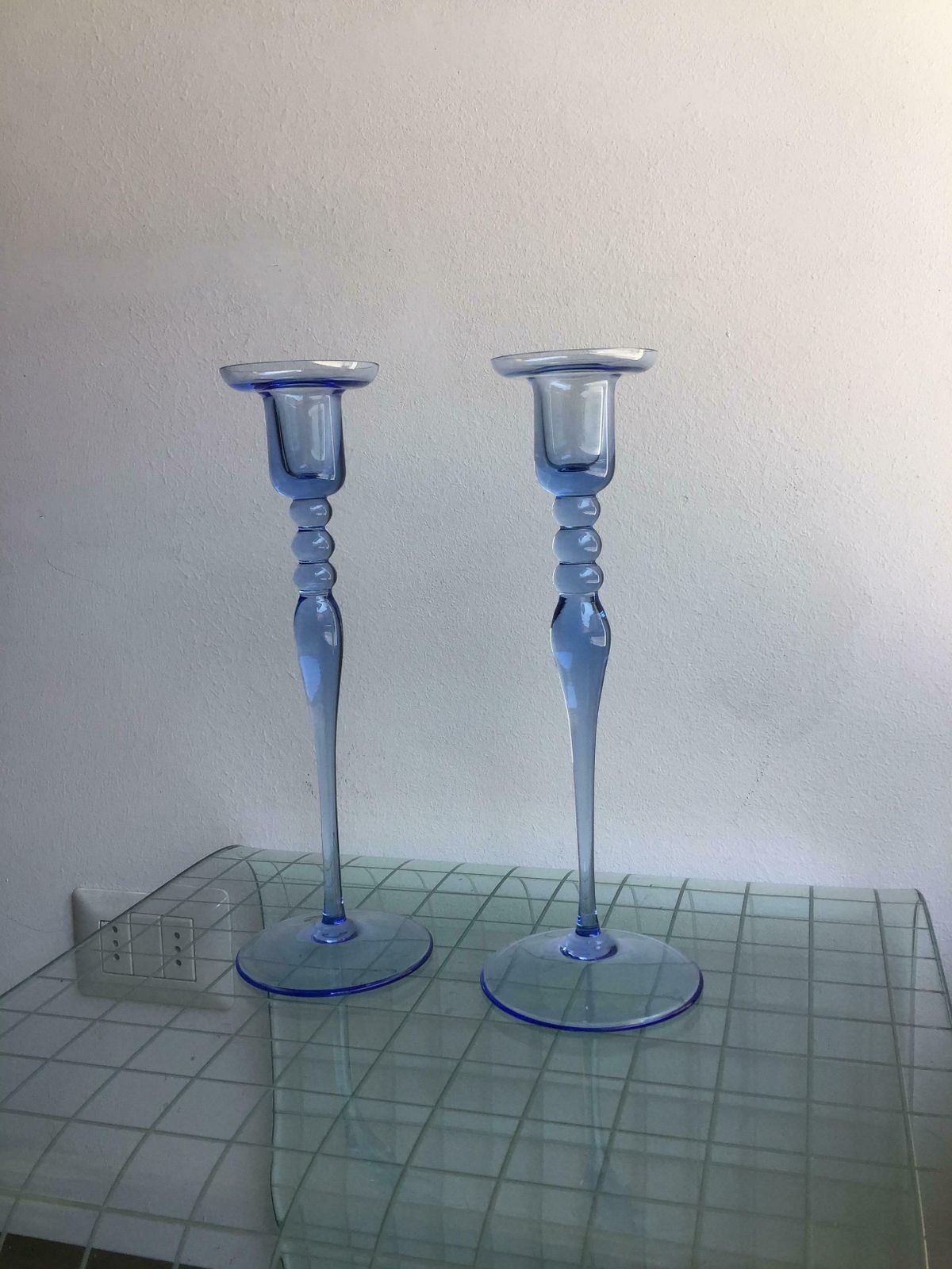 Seguso Candle Holder Blu Murano Glass, 1950, Italy photo vinterior