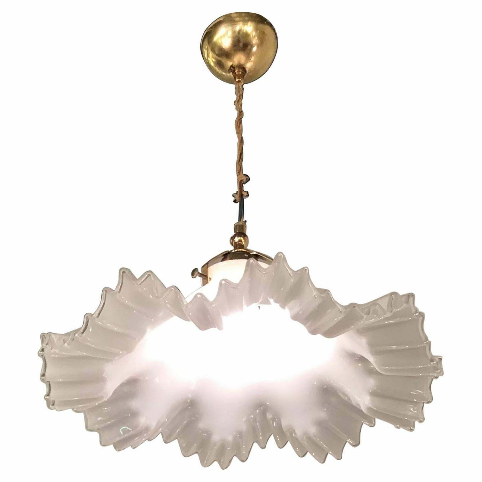 Toni Zuccheri Chandelier Murano Glass Brass, 1955, Italy
