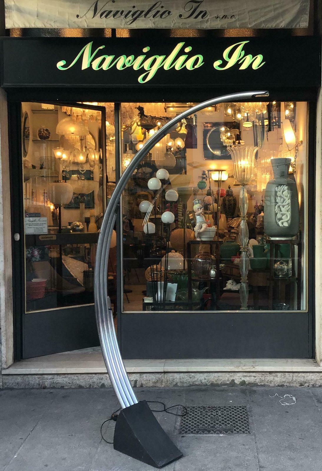 Reggiani Floor Lamp Four Lights Chrome And Cast Iron, Italian, 1970 photo 4068.0