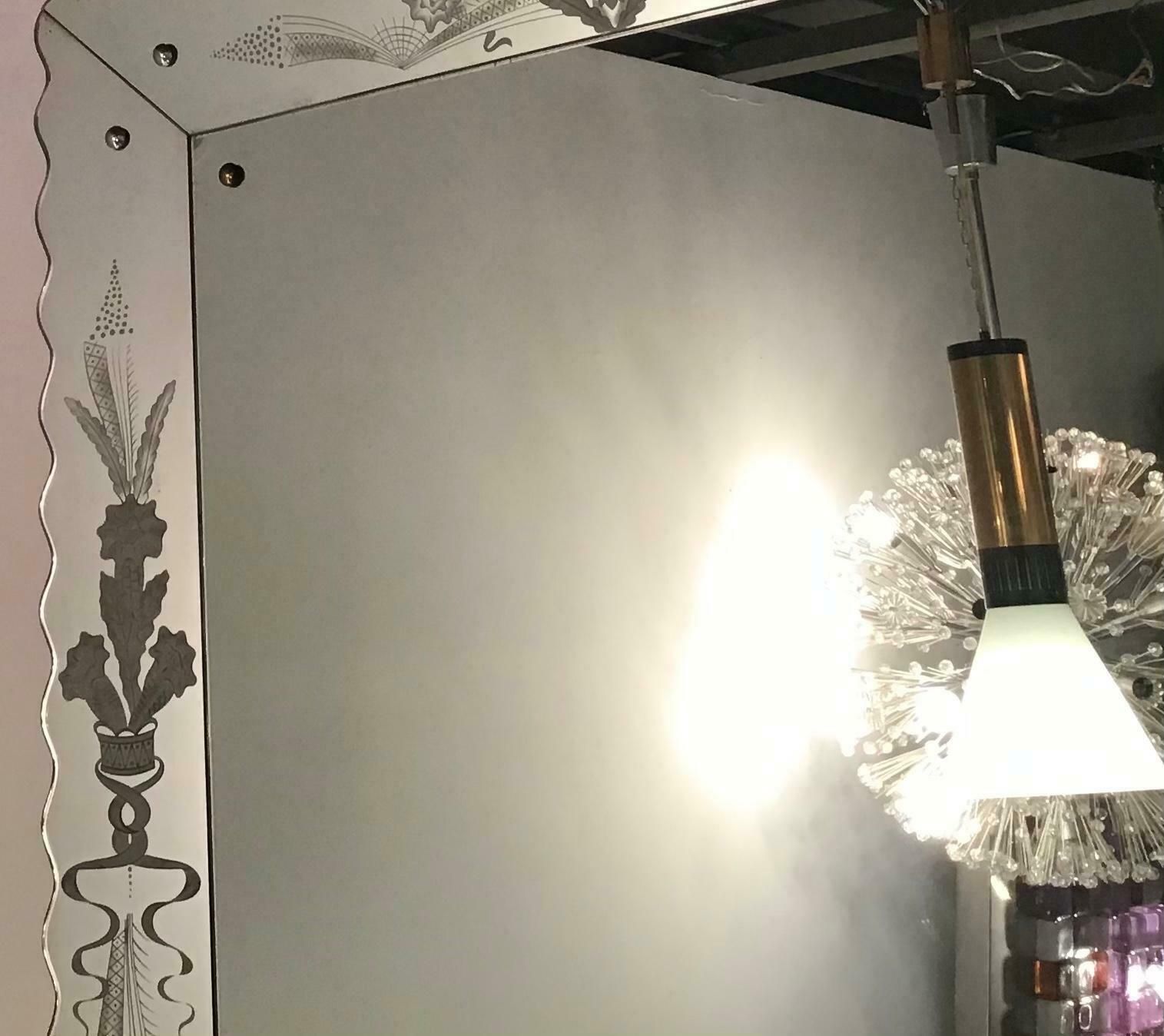 Stilnovo Chandelier Brass Opaline Glass 1950 Italy photo vinterior