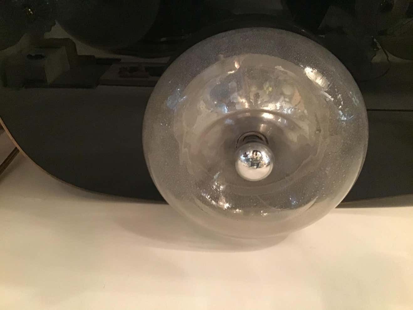 Lighting Mazzega Sconces / Ceilling Light Murano Glass Metal Crome 1960 Italy photo
