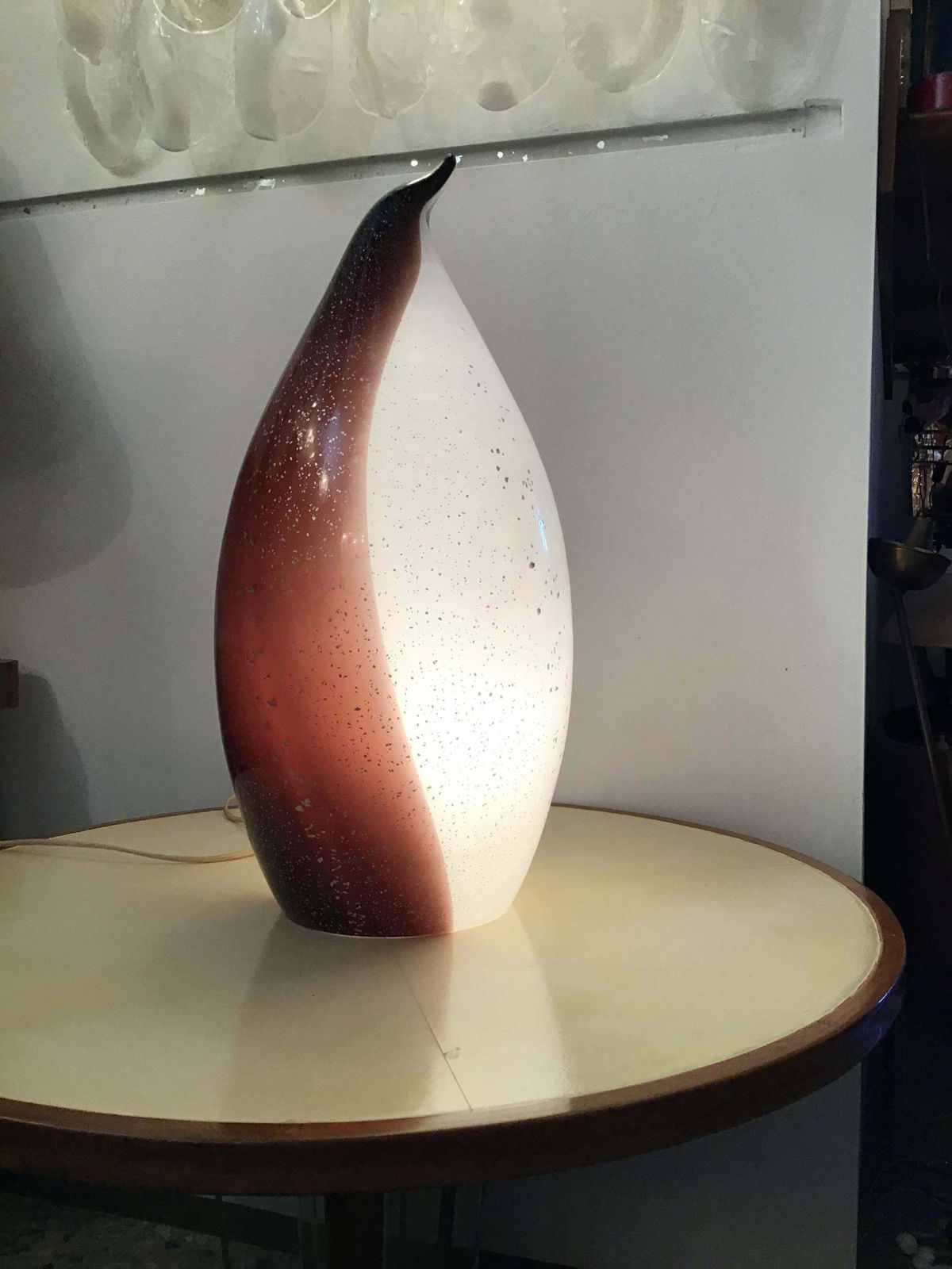photo furniture Vistosi Penguin Table Lamp Inlaid Murano Glass, 1965