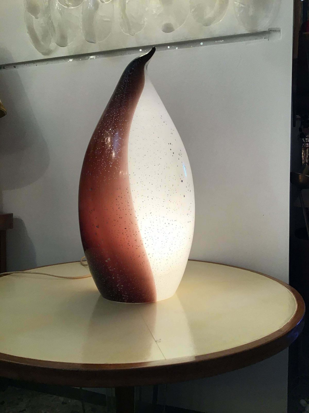 photo for sale Vistosi Penguin Table Lamp Inlaid Murano Glass, 1965