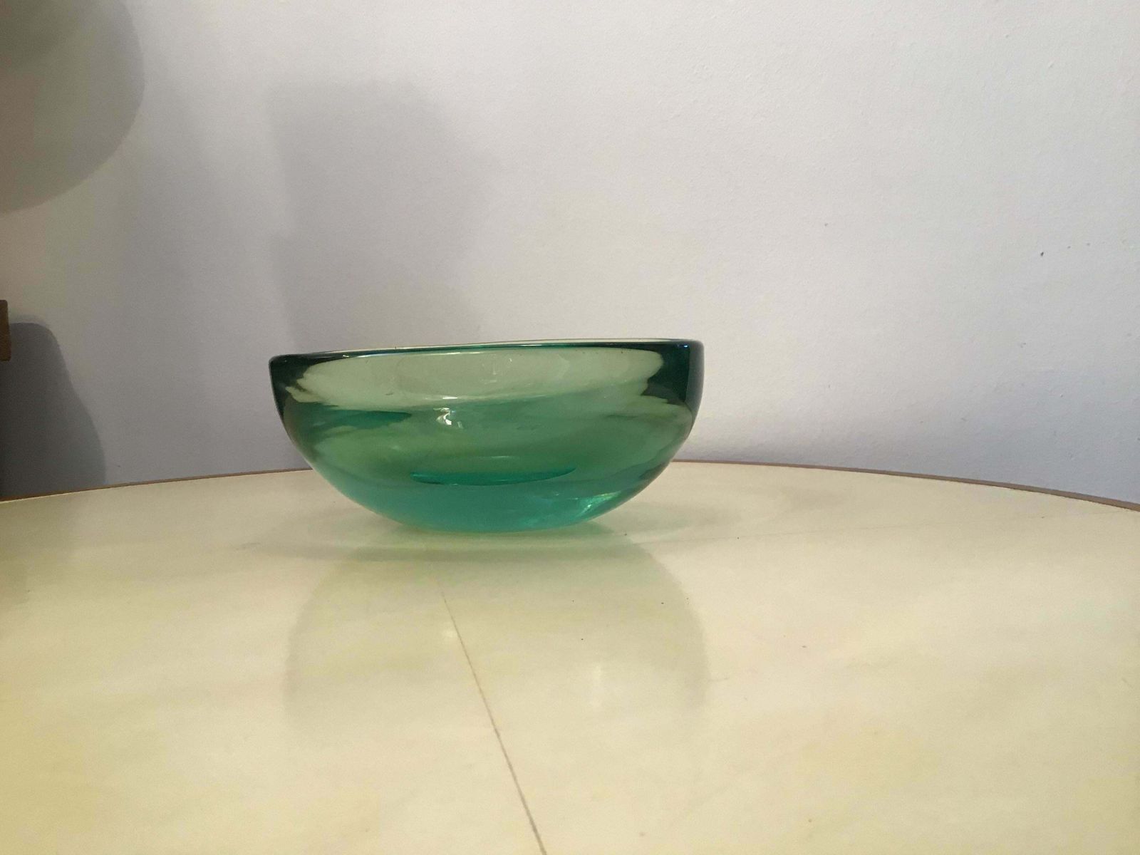 Home Decor Archimede Seguso Glass Bowl Centrepiece Green Glass Submerged Murano, 1950 photo