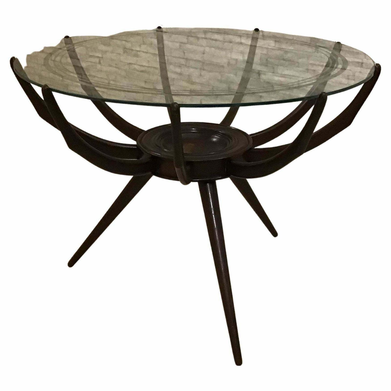 Carlo De Carli Coffee Table Wood Glass 1950 Italy