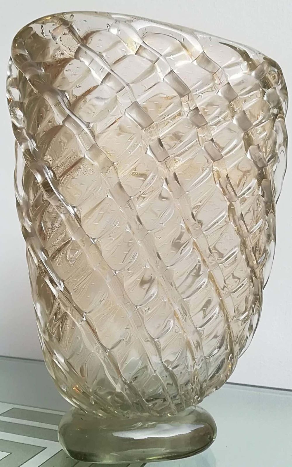 Barovier Midcentury Murano Glass And Gold Leaf Italian Vase, 1940 photo Home Decor