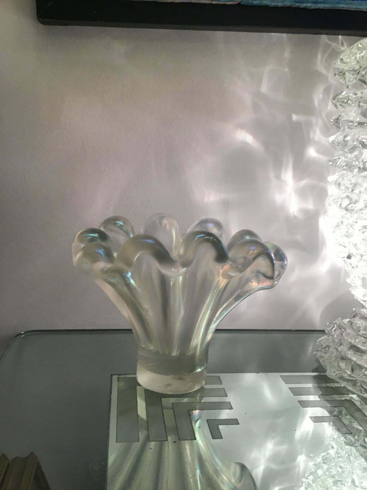 Barovier E Toso Vase /Centrepiece Murano Iridescente Glass, 1940, Italy photo vinterior