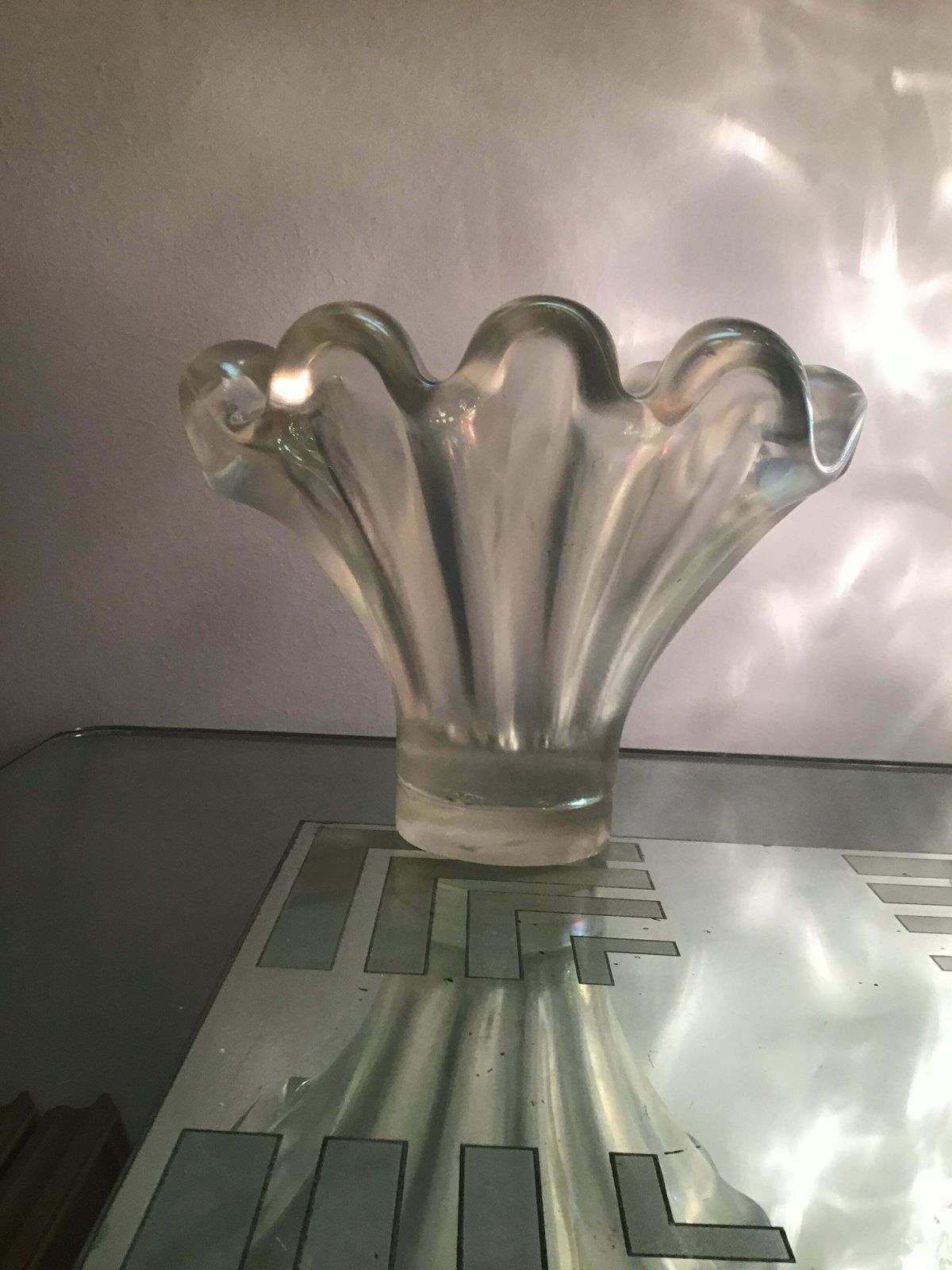 photo vintage Barovier E Toso Vase /Centrepiece Murano Iridescente Glass, 1940, Italy