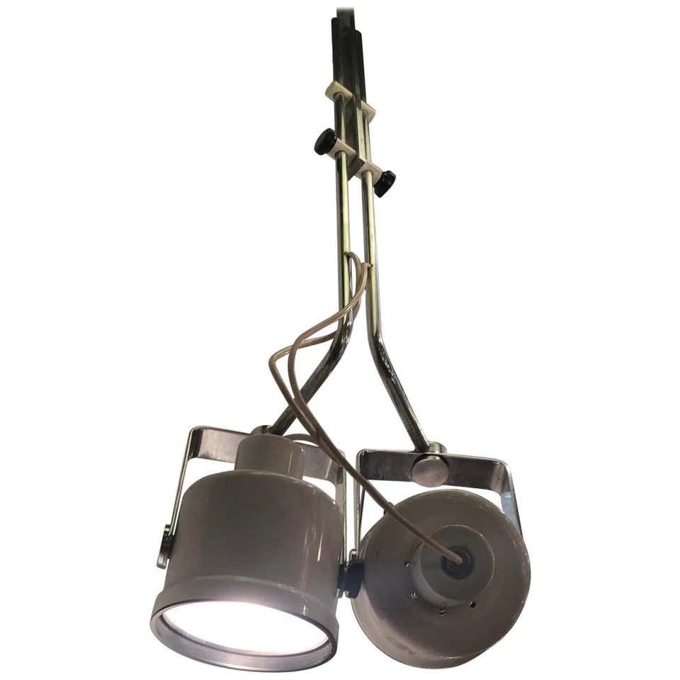 Gae Aulenti Chandelier Crome Metal Crome Glass, 1960, Italy