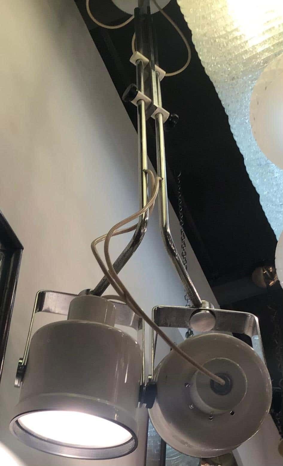 Gae Aulenti Chandelier Crome Metal Crome Glass, 1960, Italy photo vinterior