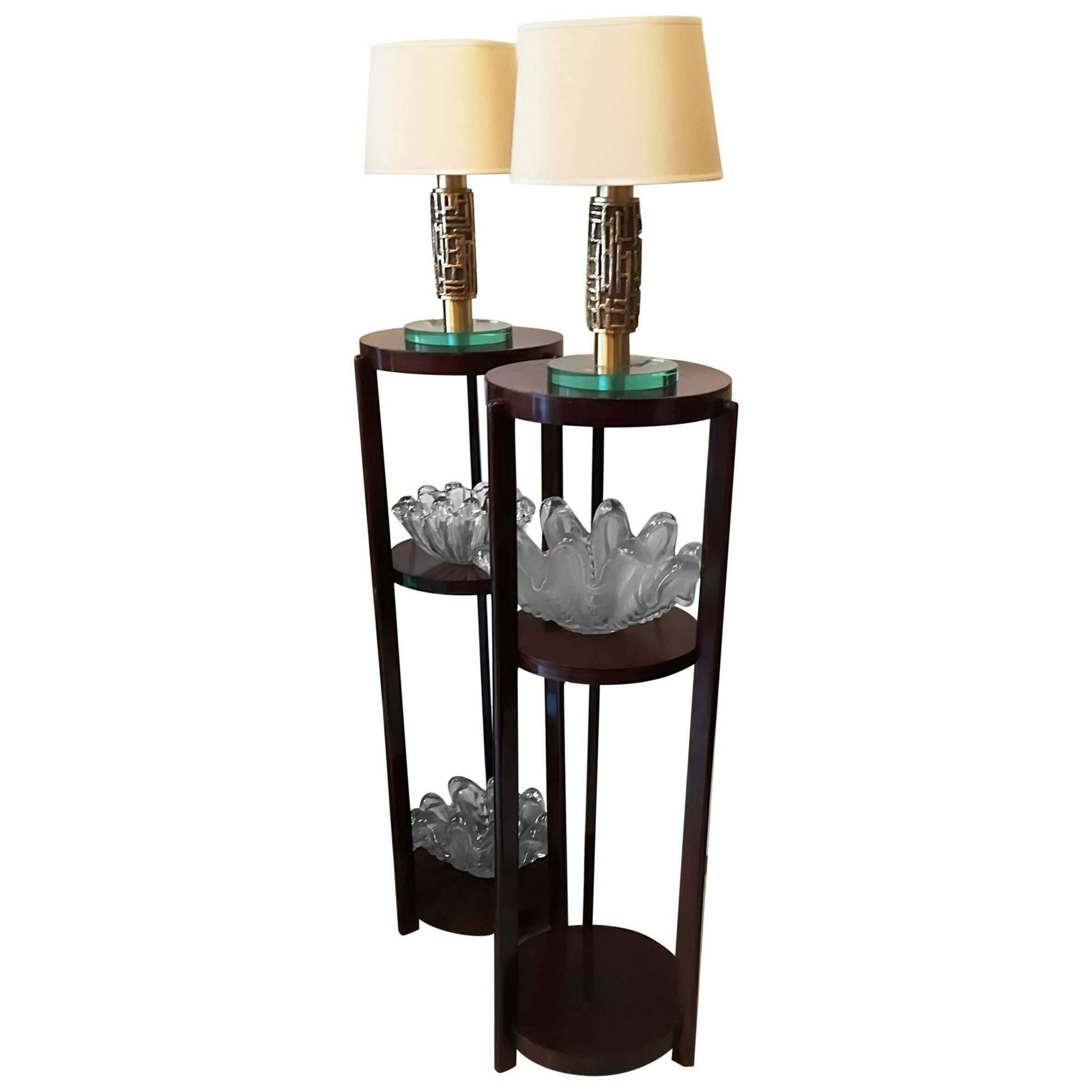 Pair Of Columns With Three Wooden Shelves, 1930