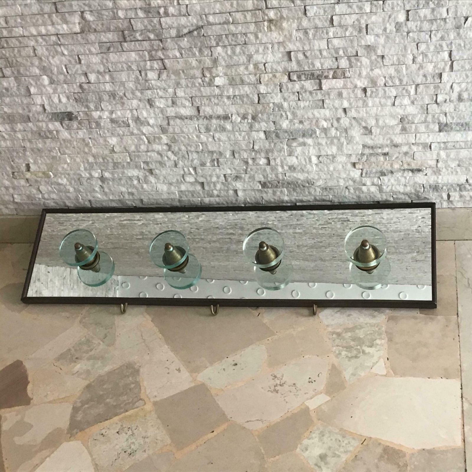 Osvaldo Borsani Clothes Hangers Brass Glass Wood 1950 Italy photo vinterior
