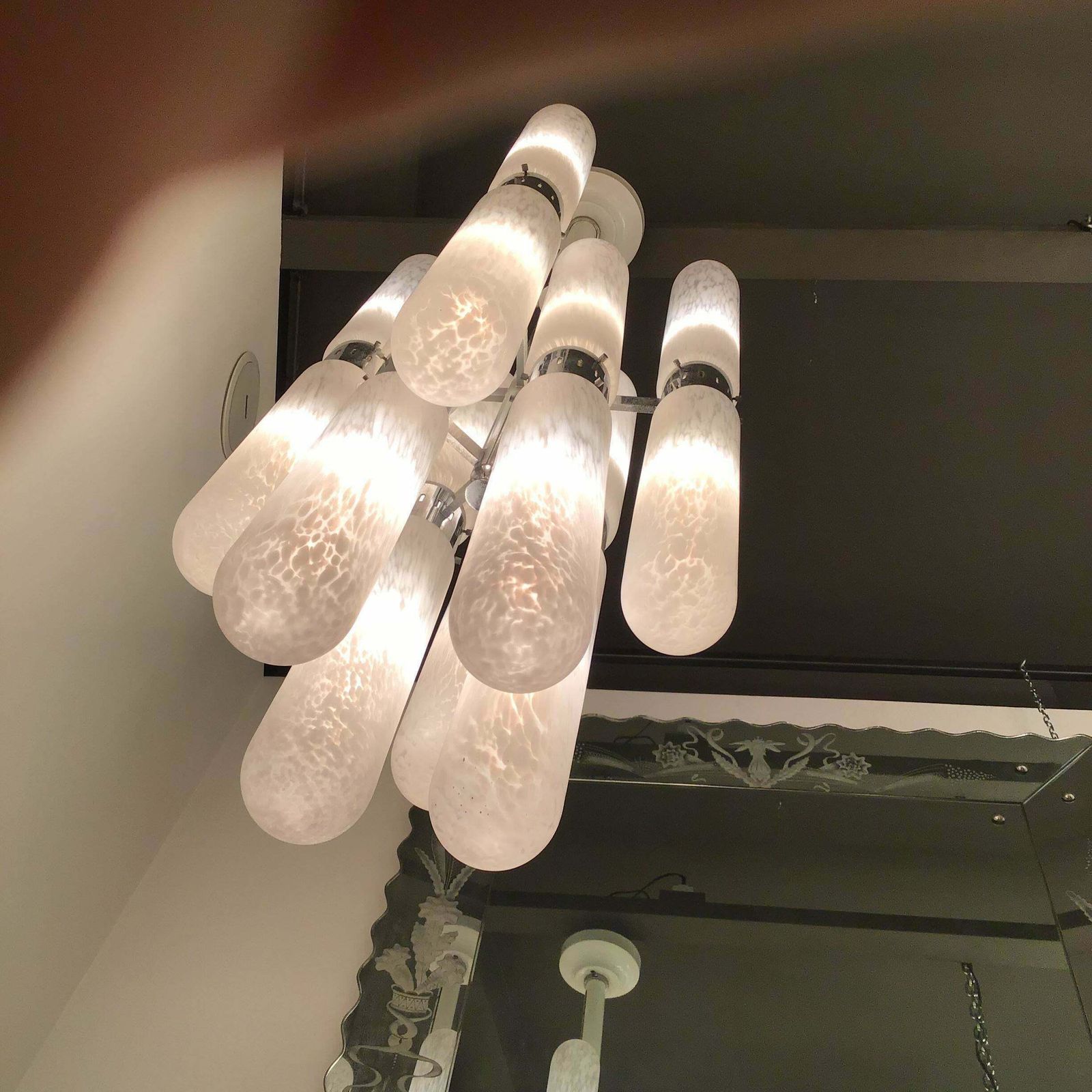 Mazzega By Aldo Nason Chandelier 16 Lights Murano Chrome Italian 1970 photo for sale