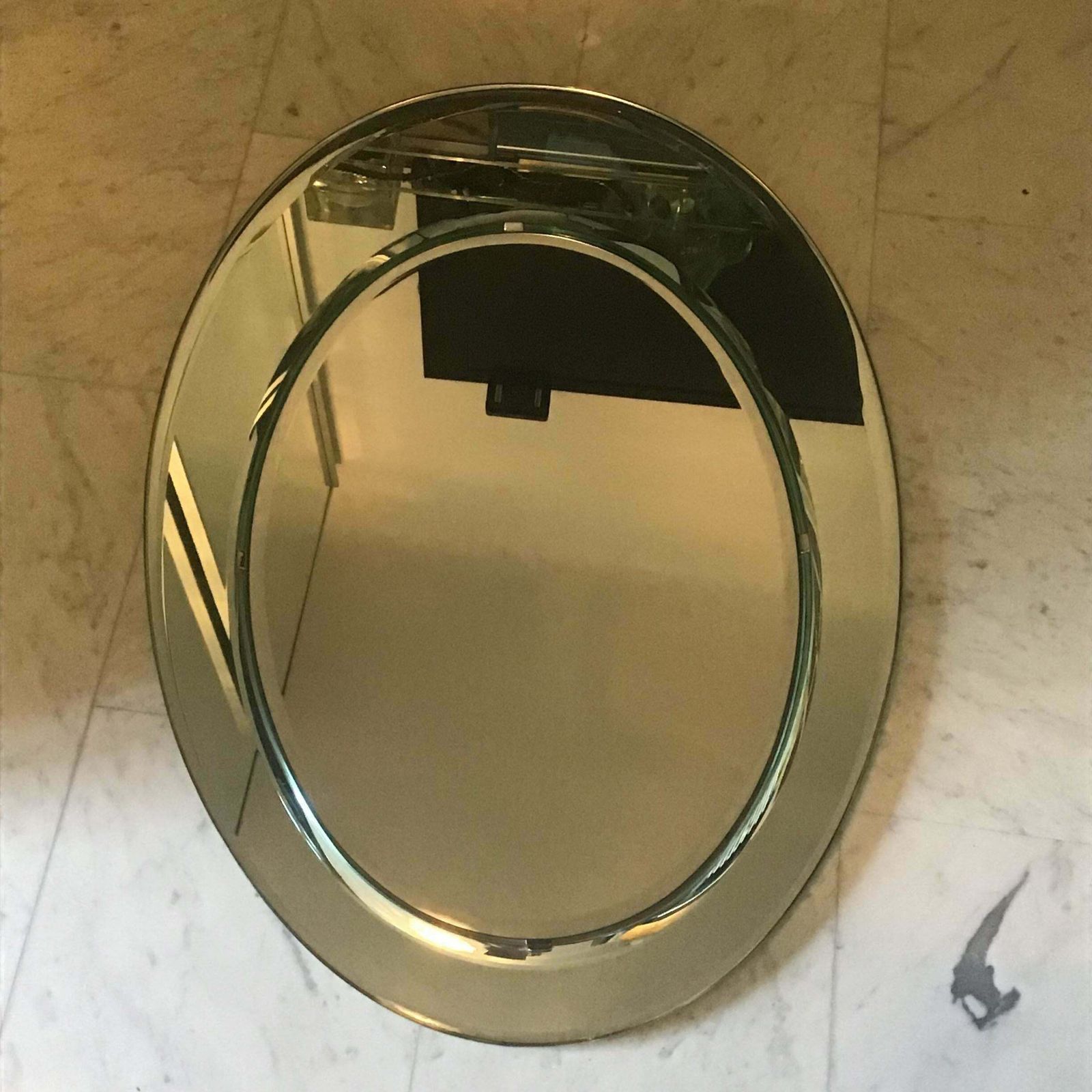 Cristal Arte Mirror Metal Crome Wood Mirrored Glass 1970 Italy photo vintage