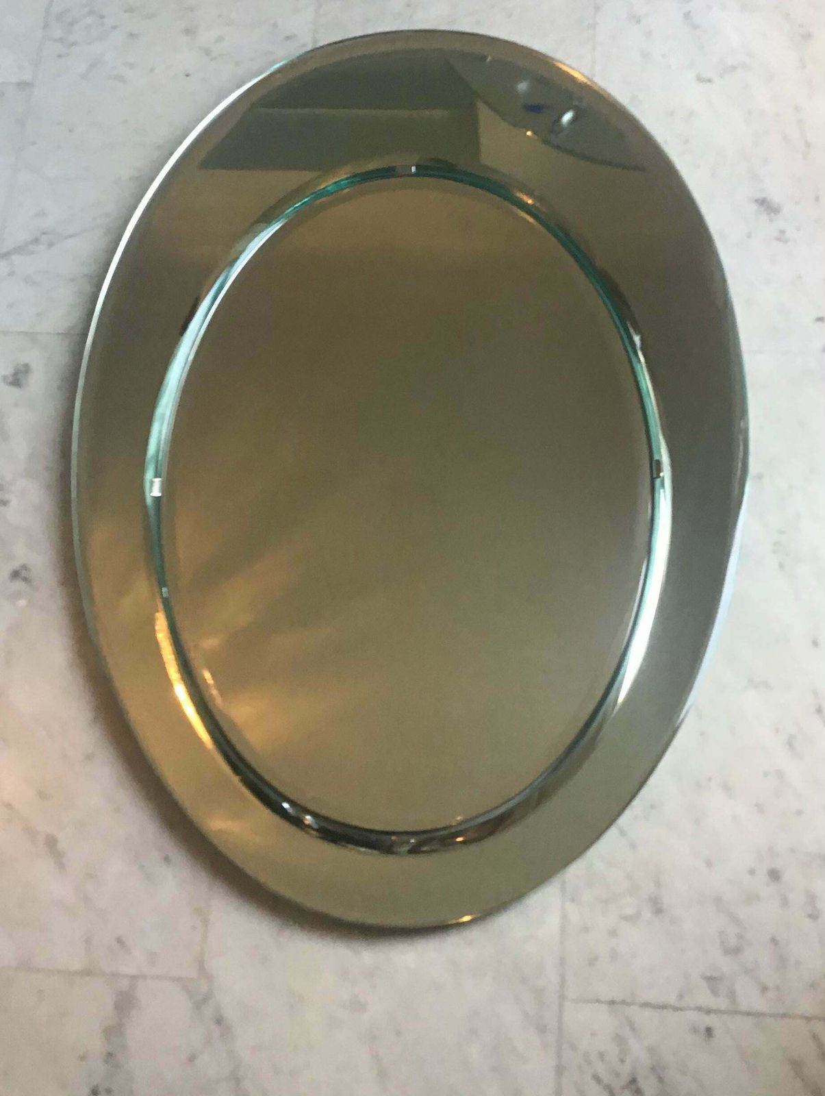 photo vintage Cristal Arte Mirror Metal Crome Wood Mirrored Glass 1970 Italy