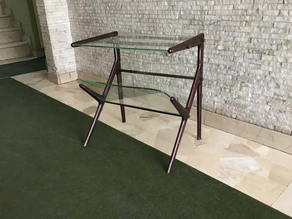 Ico Parisi Magazine Table Wood Brass, 1950, Italy photo furniture