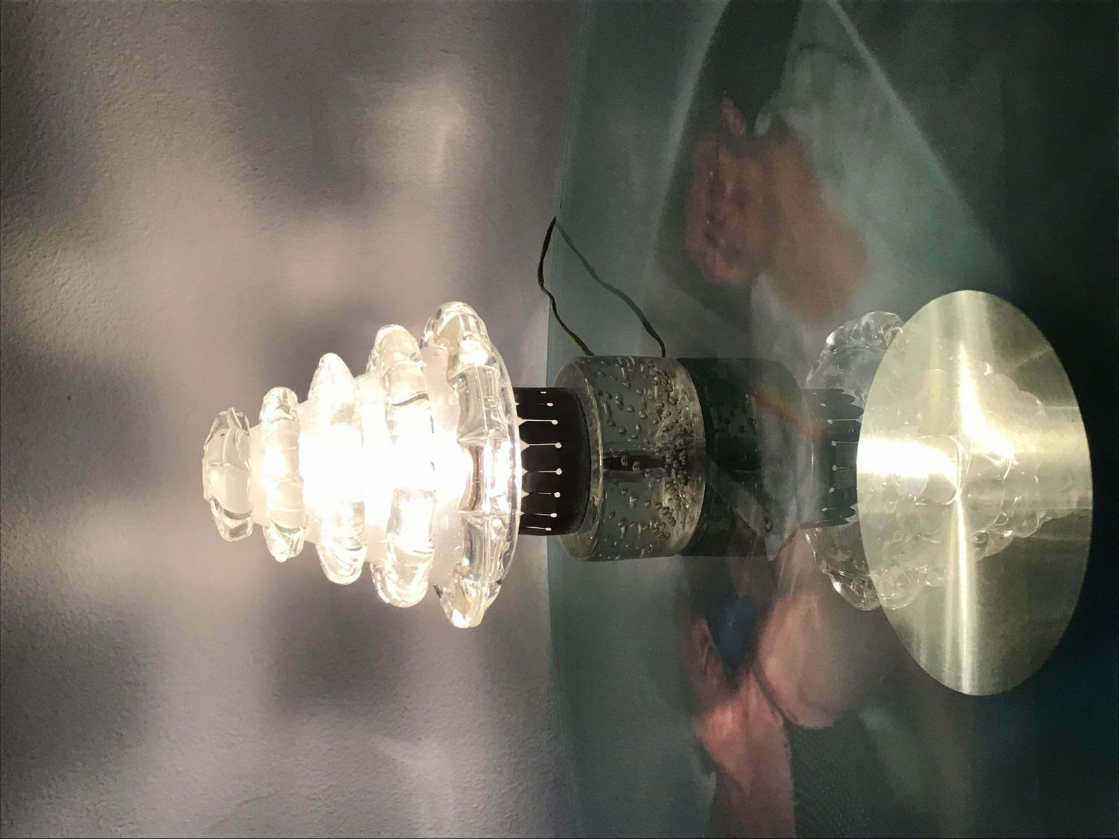 Barovier E Toso Table Lamp “Orecchiette” Murano Glass Metal Crome 1940 Italy photo vinterior