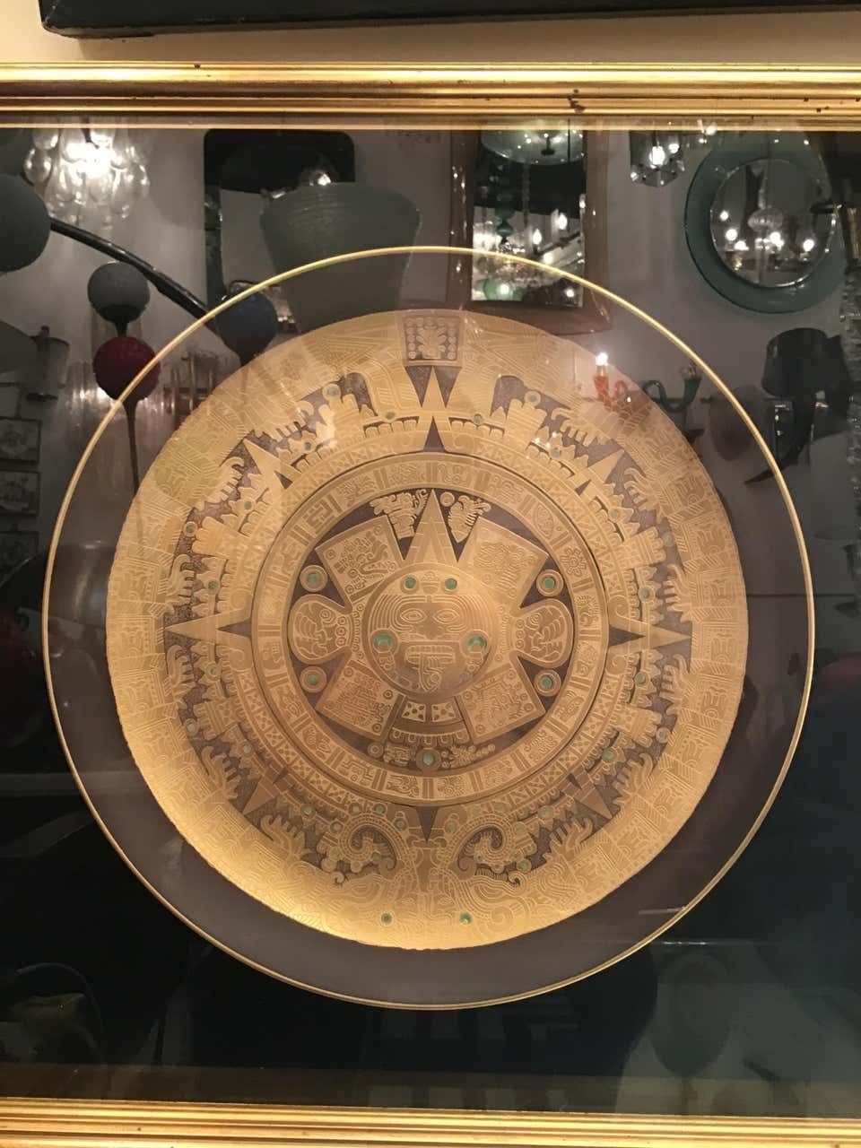 Morbelli Porcelain Wall Plate Worked With Pure Gold, 1960, Italy photo buy