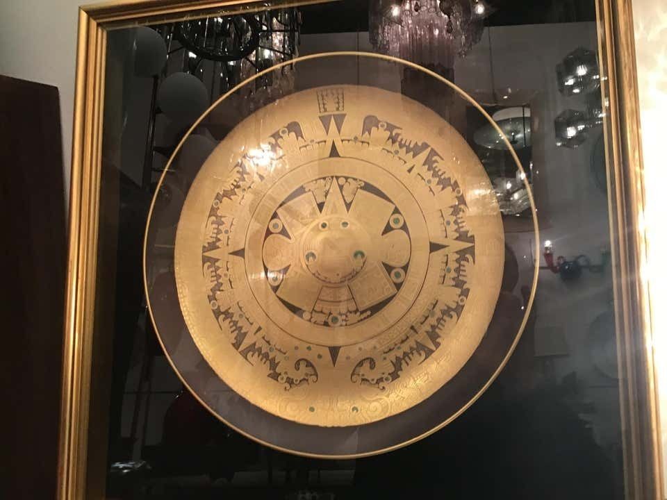 1989.0 Morbelli Porcelain Wall Plate Worked With Pure Gold, 1960, Italy photo