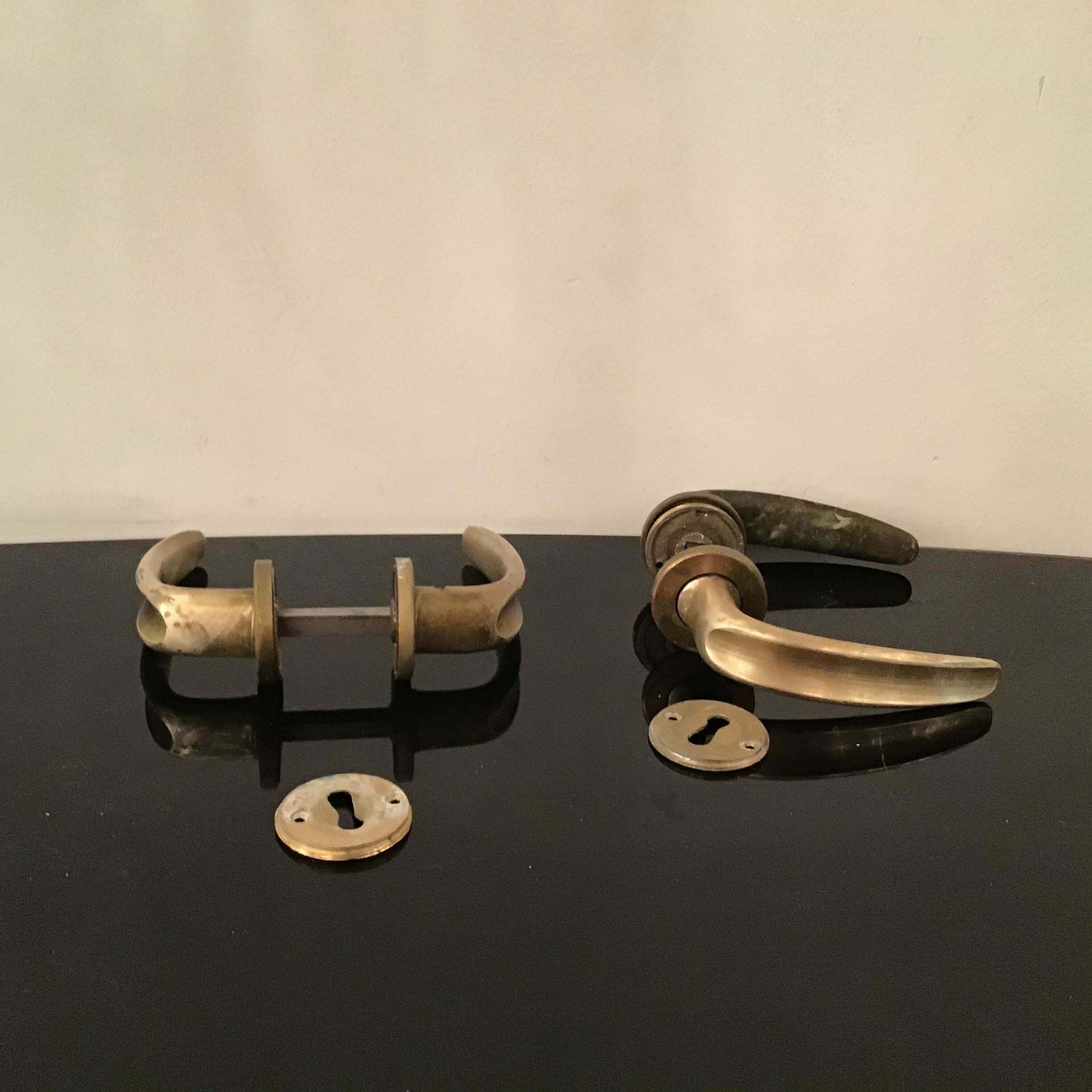 Handles N 12 Pair, Osvaldo Borsani Brass Iron 1950 Italy photo Home Fixtures