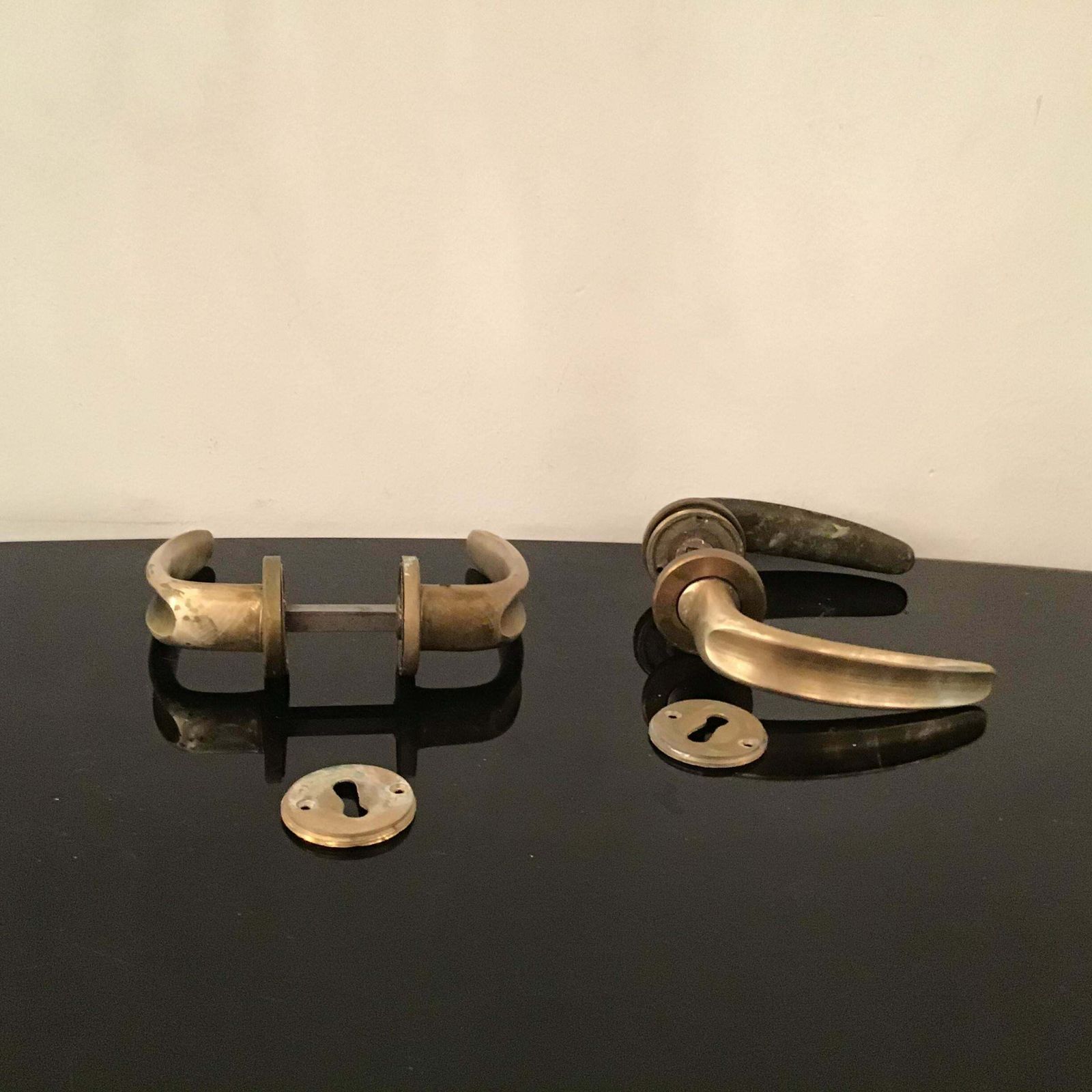 Handles N 12 Pair, Osvaldo Borsani Brass Iron 1950 Italy photo vintage