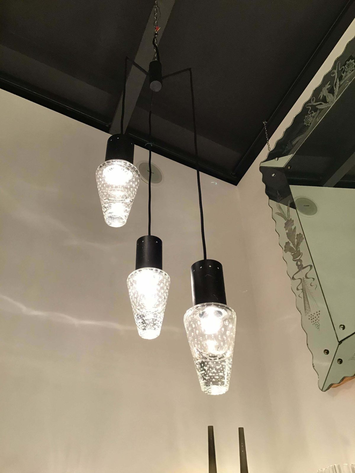 Gino Sarfatti Seguso Chandelier Murano Glass Iron, 1955, Italy photo furniture