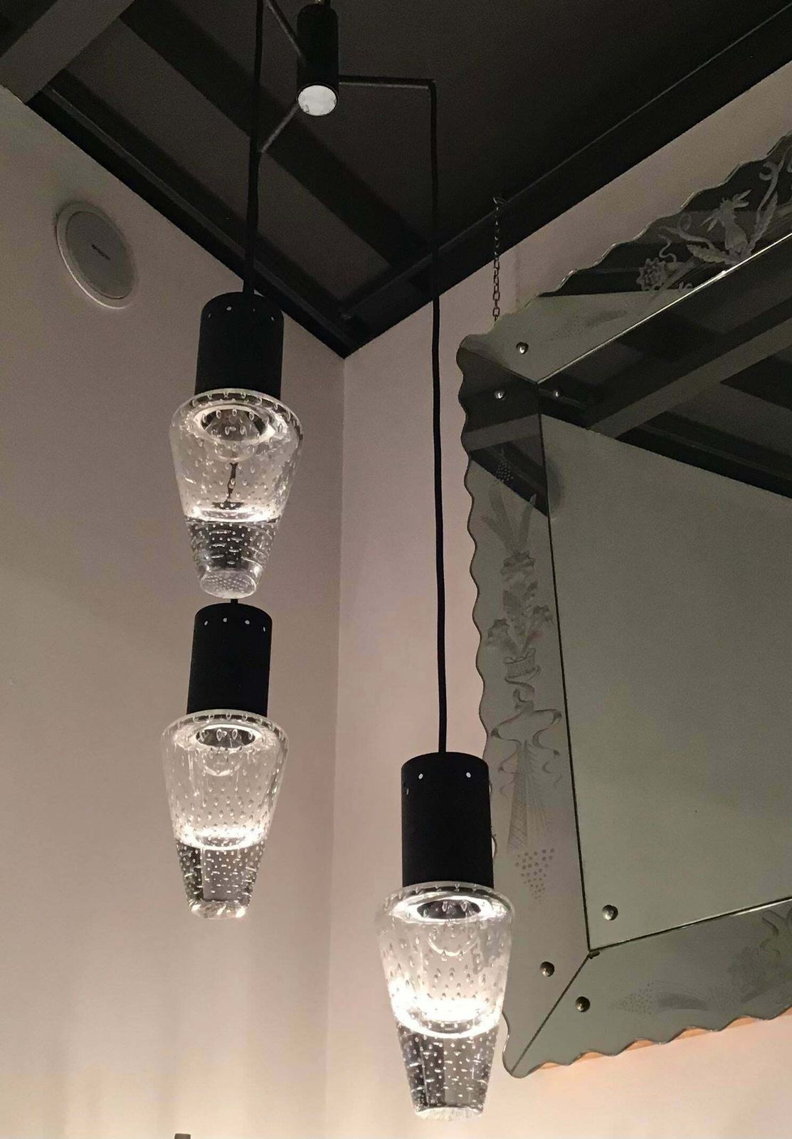 Gino Sarfatti Seguso Chandelier Murano Glass Iron, 1955, Italy photo vinterior