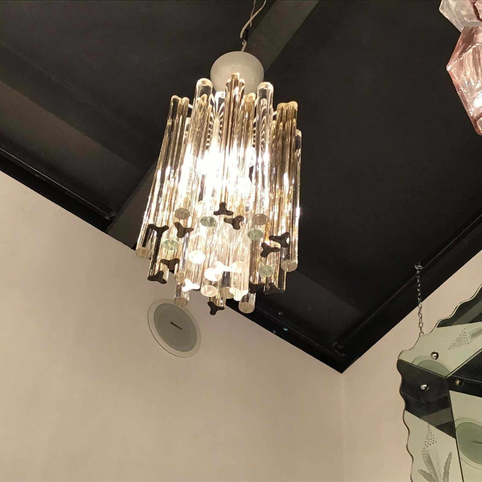 Venini Chandelier Rare Murano Glass 1955 Iron Metal Italy photo 5425.0
