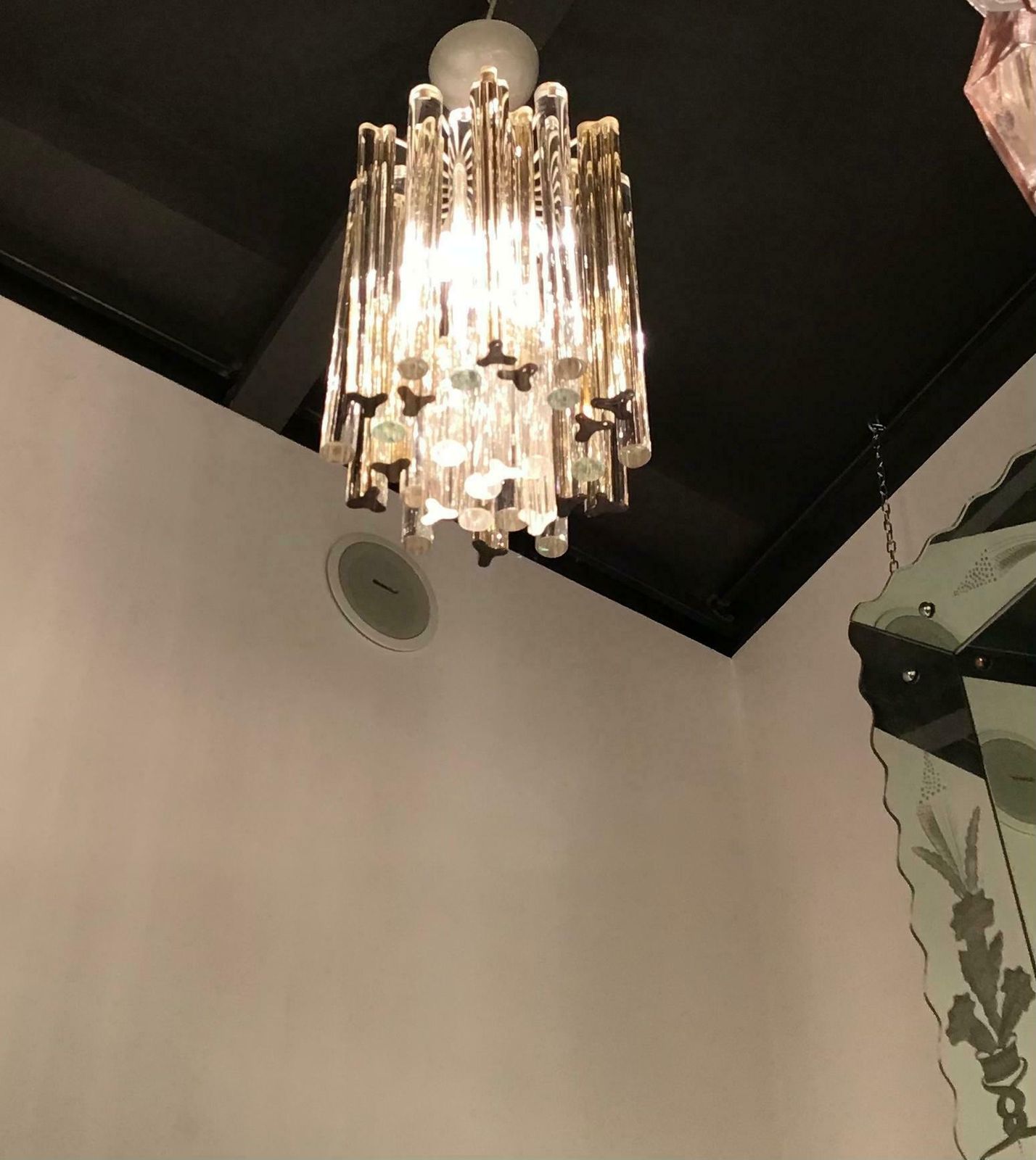 photo furniture Venini Chandelier Rare Murano Glass 1955 Iron Metal Italy